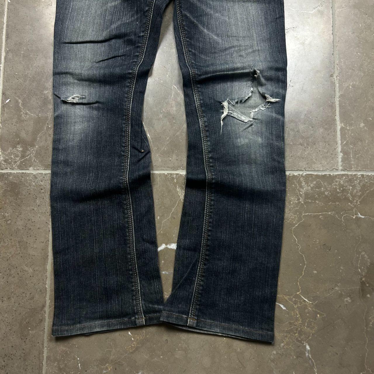 Vintage Burberry Black Label Bootcut Ripped Jeans W28 L29