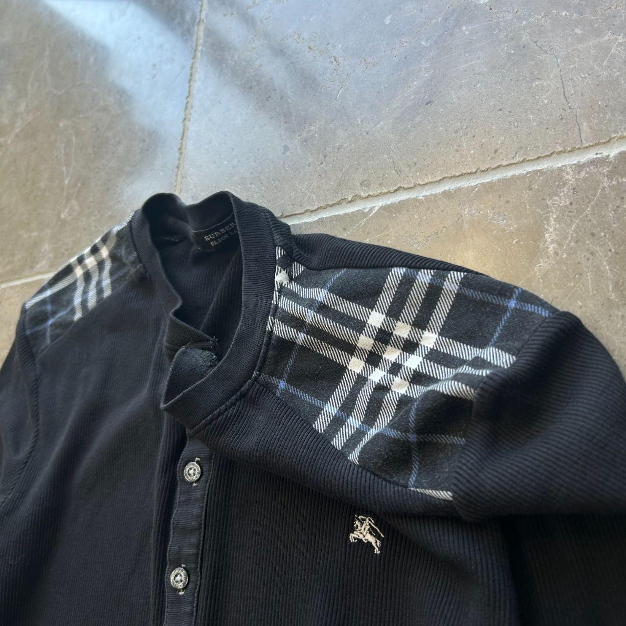 Burberry Black Label Nova Check Ribbed Henley T Shirt S