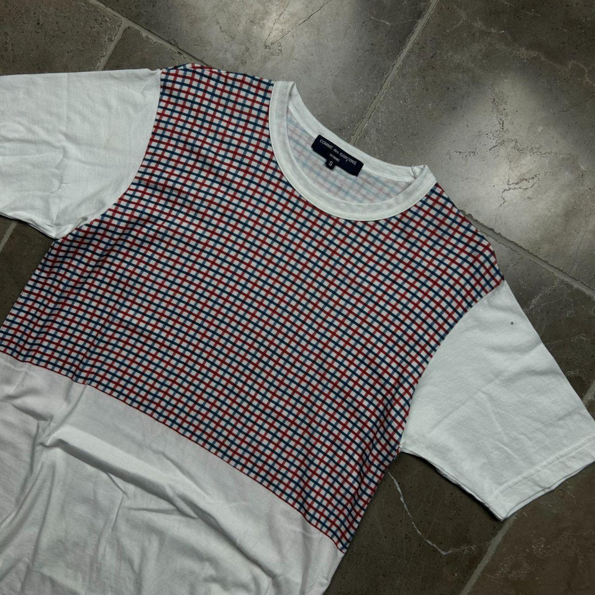 Comme Des Garcons Homme Plaid Pannel T-Shirt S