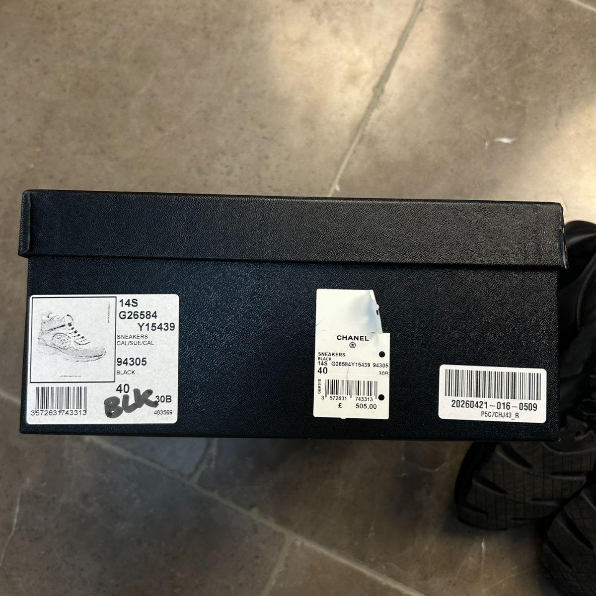 Chanel Strap Runners High Top Black UK 7