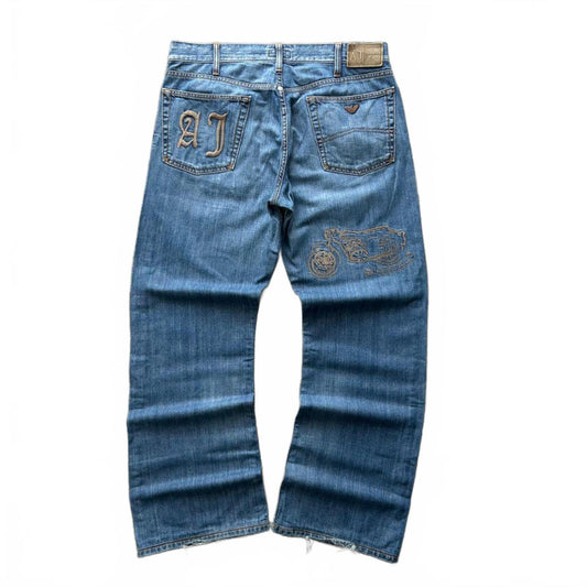 Vintage Armani Jeans Relaxed Straight Logo Jeans W34 L30
