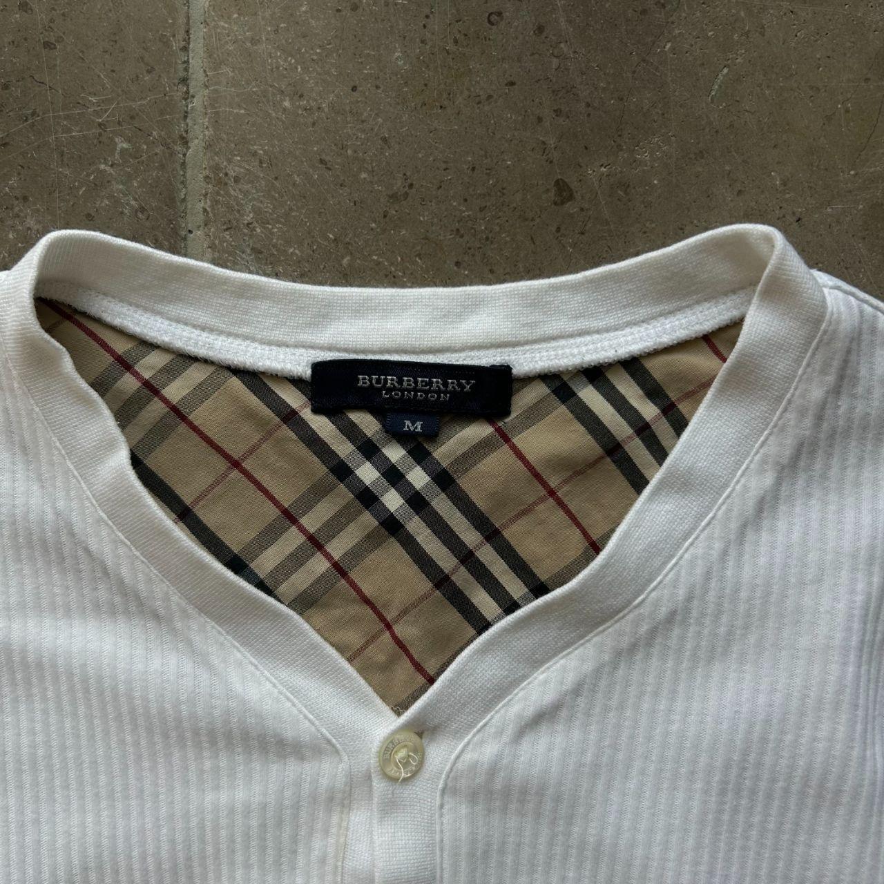 Burberry London Ribbed Henley T Shirt S
