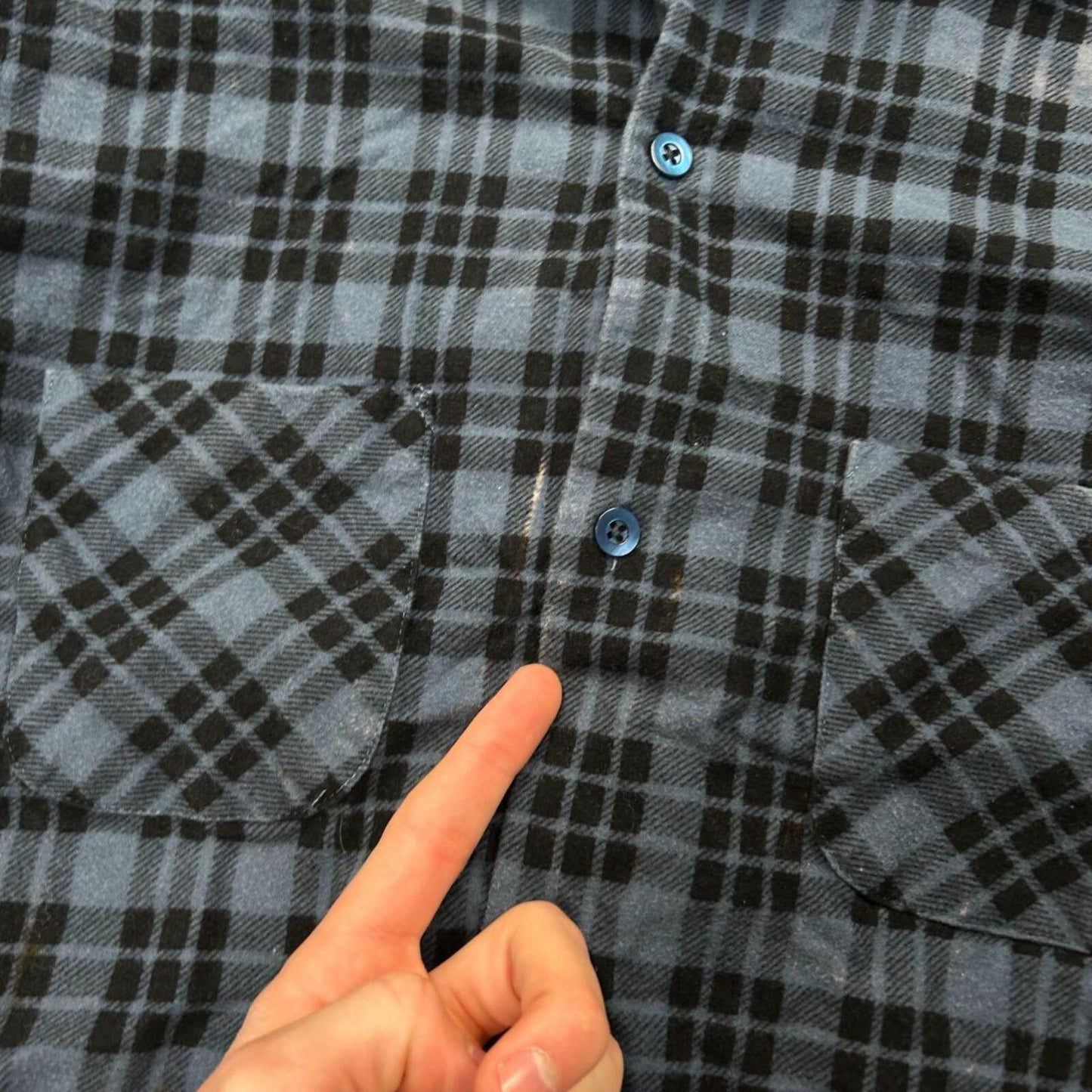 Men’s Needles Button Down Flannel Overshirt L