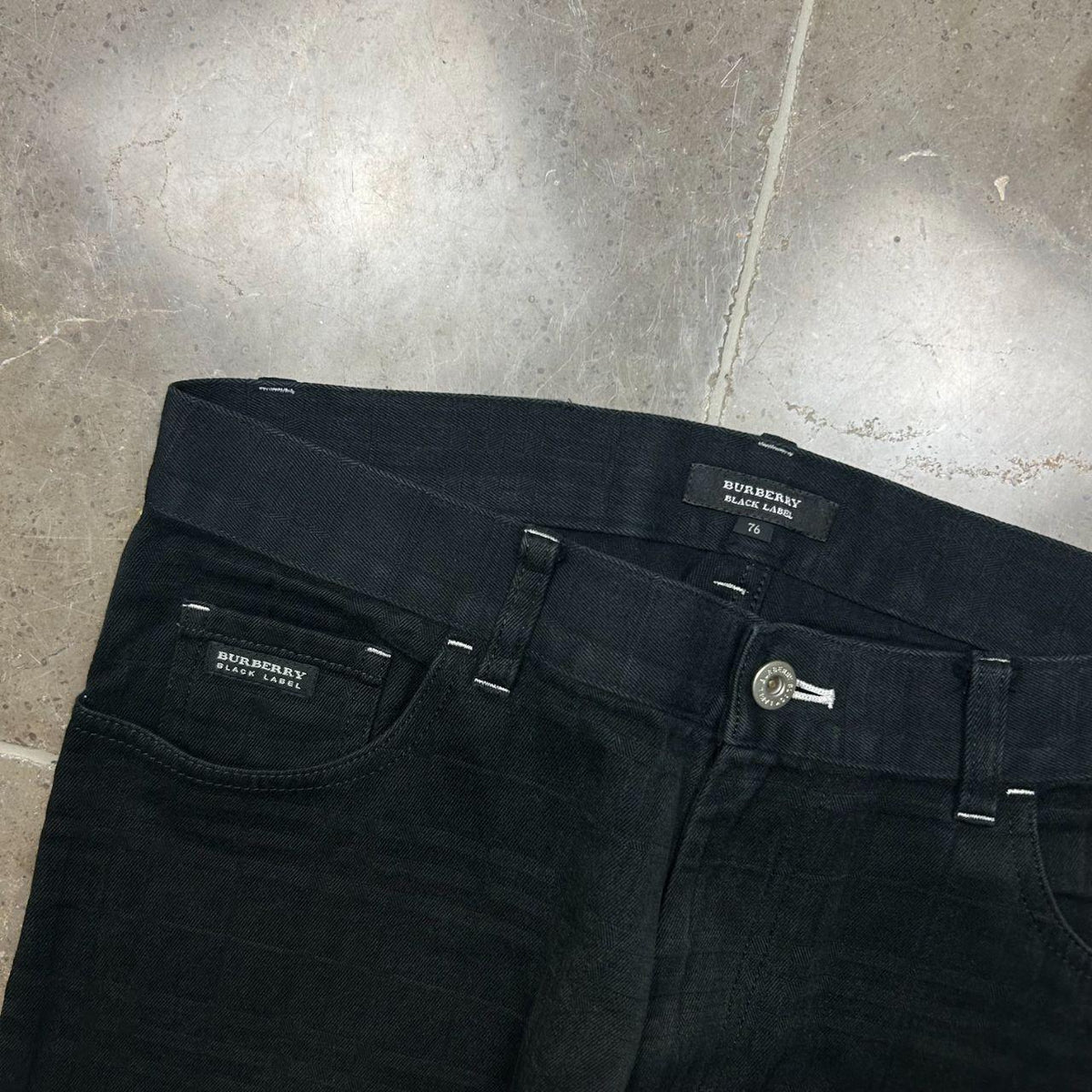 Vintage Burberry Black Label Shadow Check Jeans W32 L28