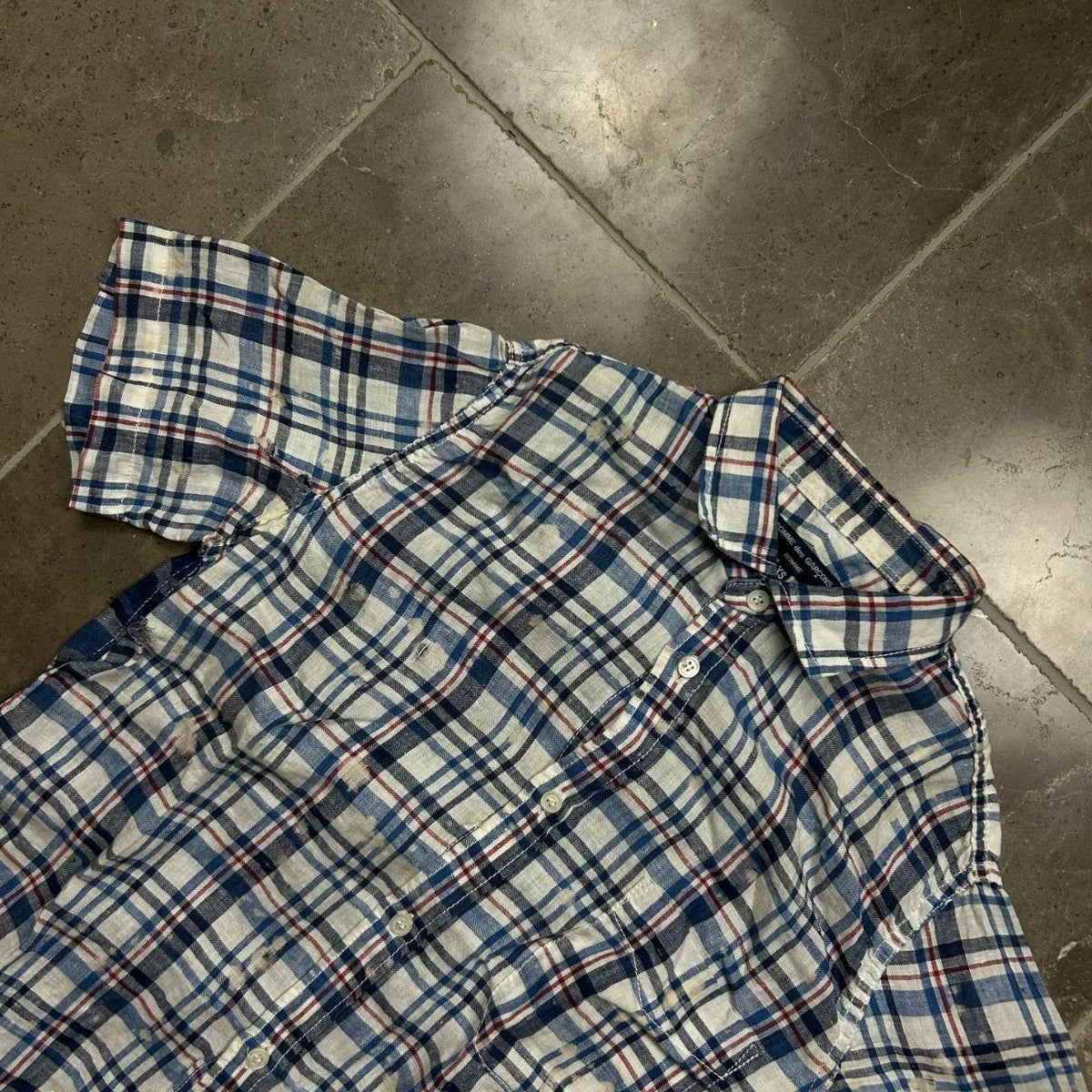 Comme Des Garcons Homme Plaid Short Sleeve Shirt XS