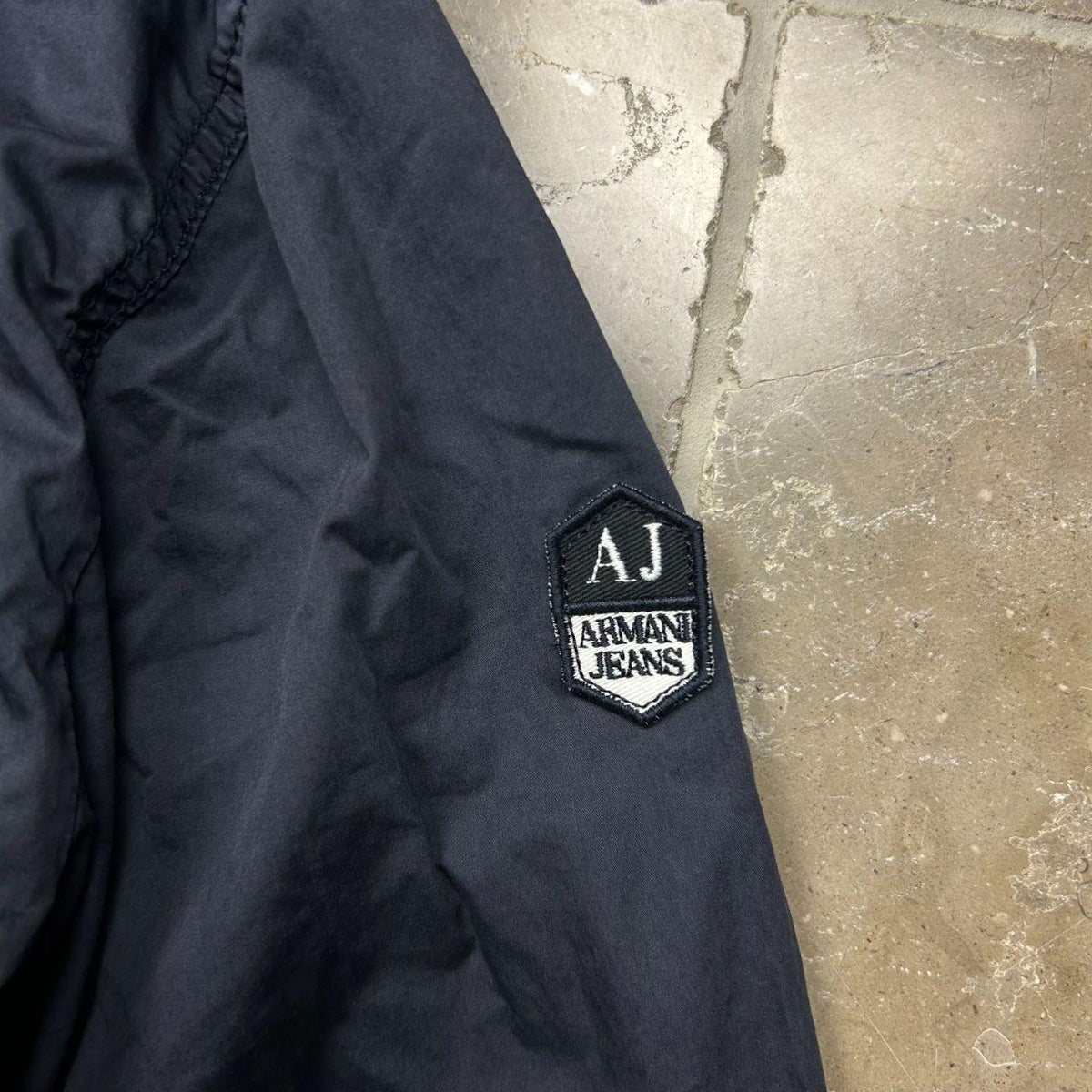 Vintage Armani Jeans Clasp Sniper Hood Windbreaker Jacket L