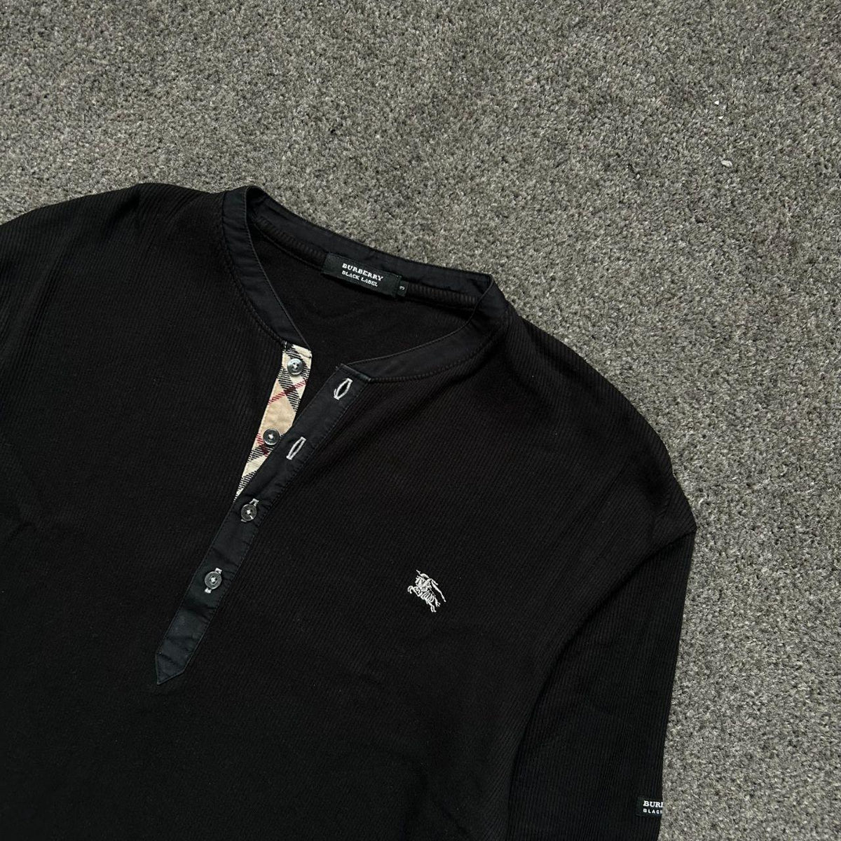 Burberry Black Label Long Sleeve Henley T Shirt M