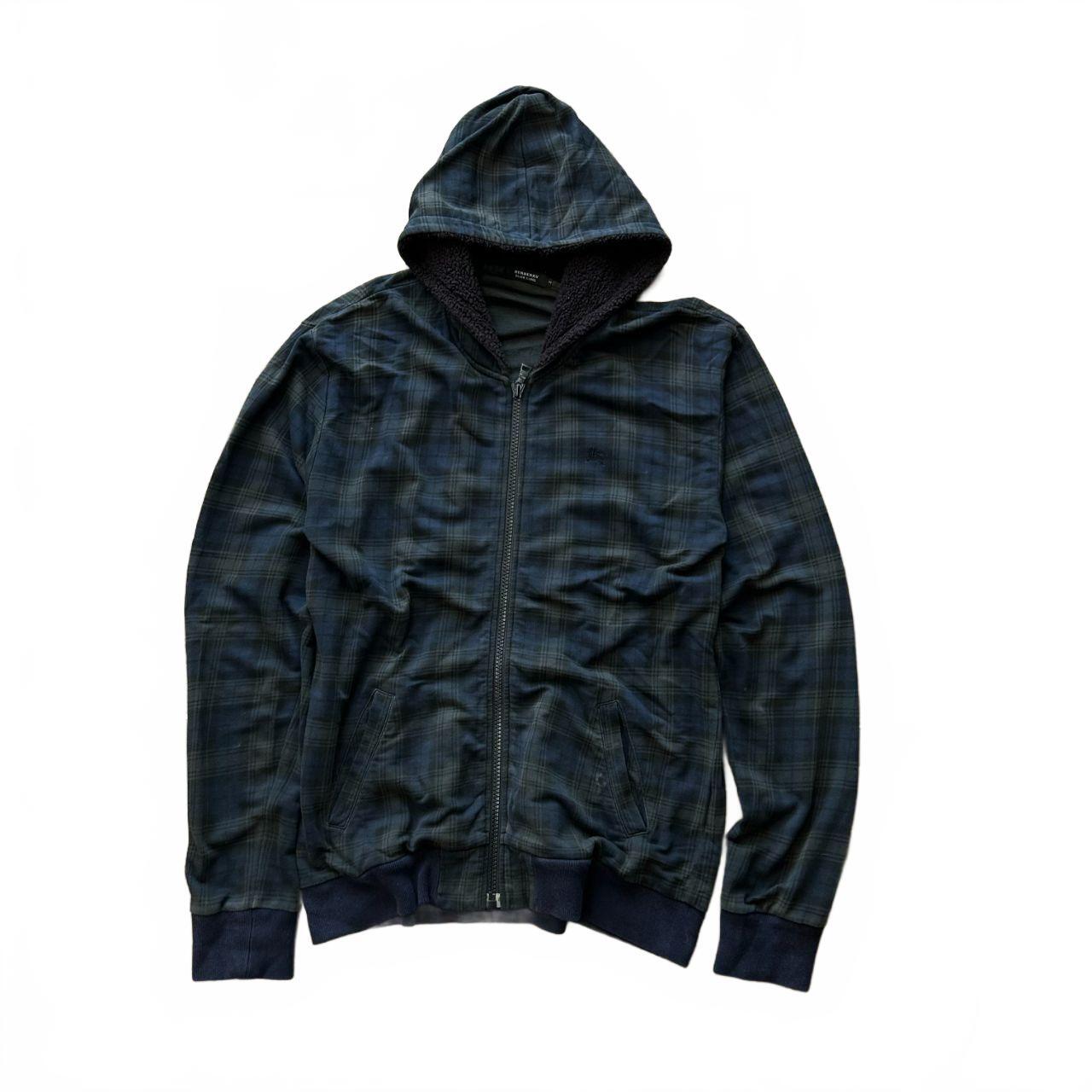 Burberry Black Label Plaid Tartan Zip Up Hoodie L