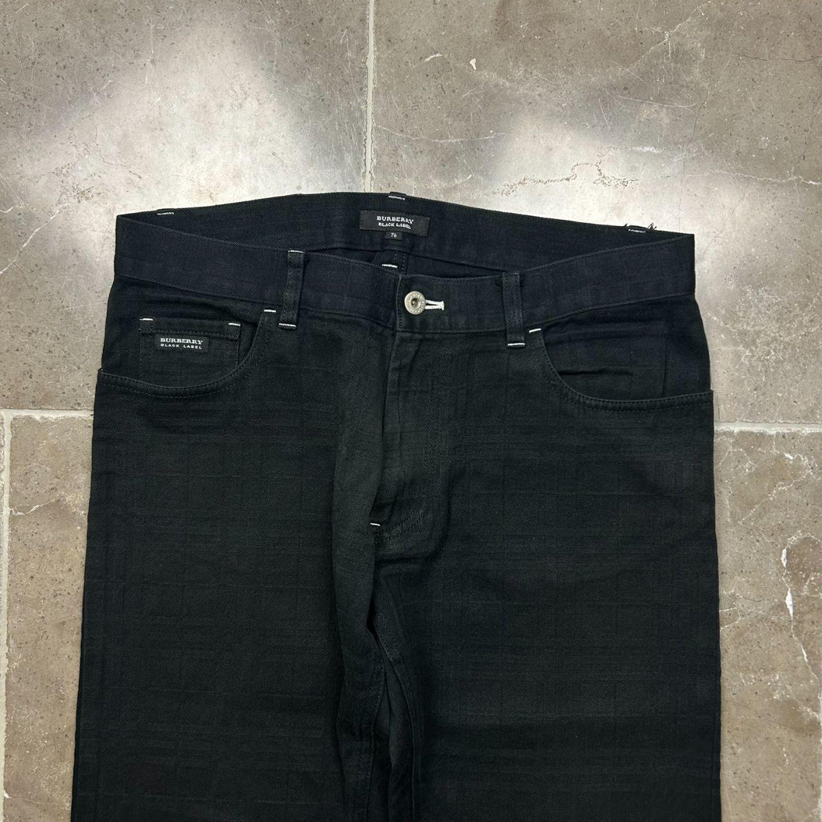 Vintage Burberry Black Label Shadow Check Jeans W32 L28