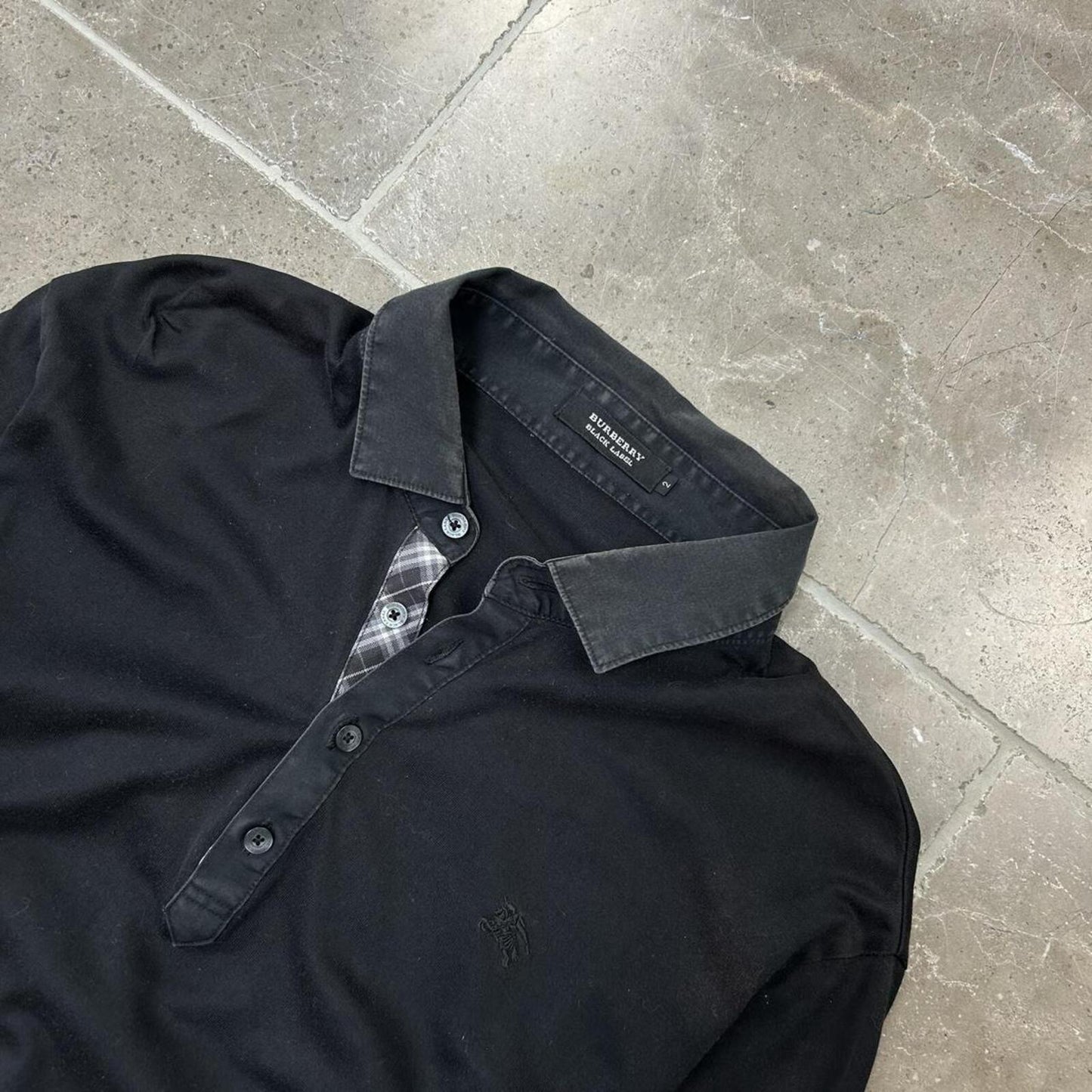 Burberry Black Label Nova Check Long Sleeve Polo S