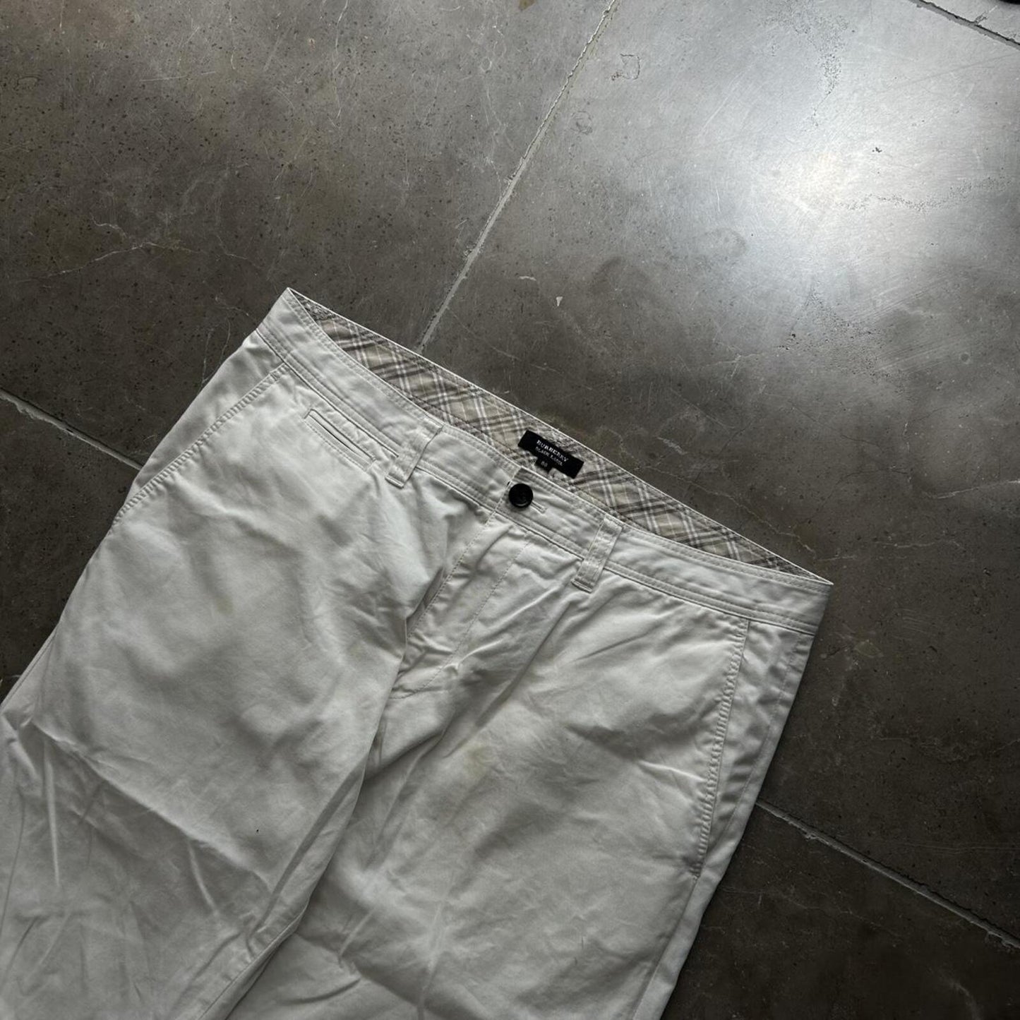 Vintage Burberry Black Label Relaxed Straight Cotton Trousers W34 L31
