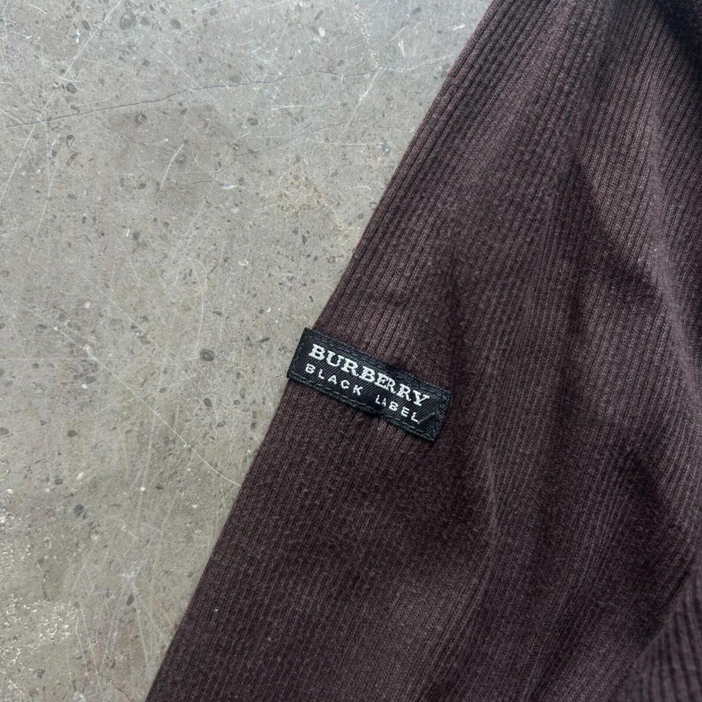 Burberry Black Label Nova Check Ribbed Henley T Shirt M