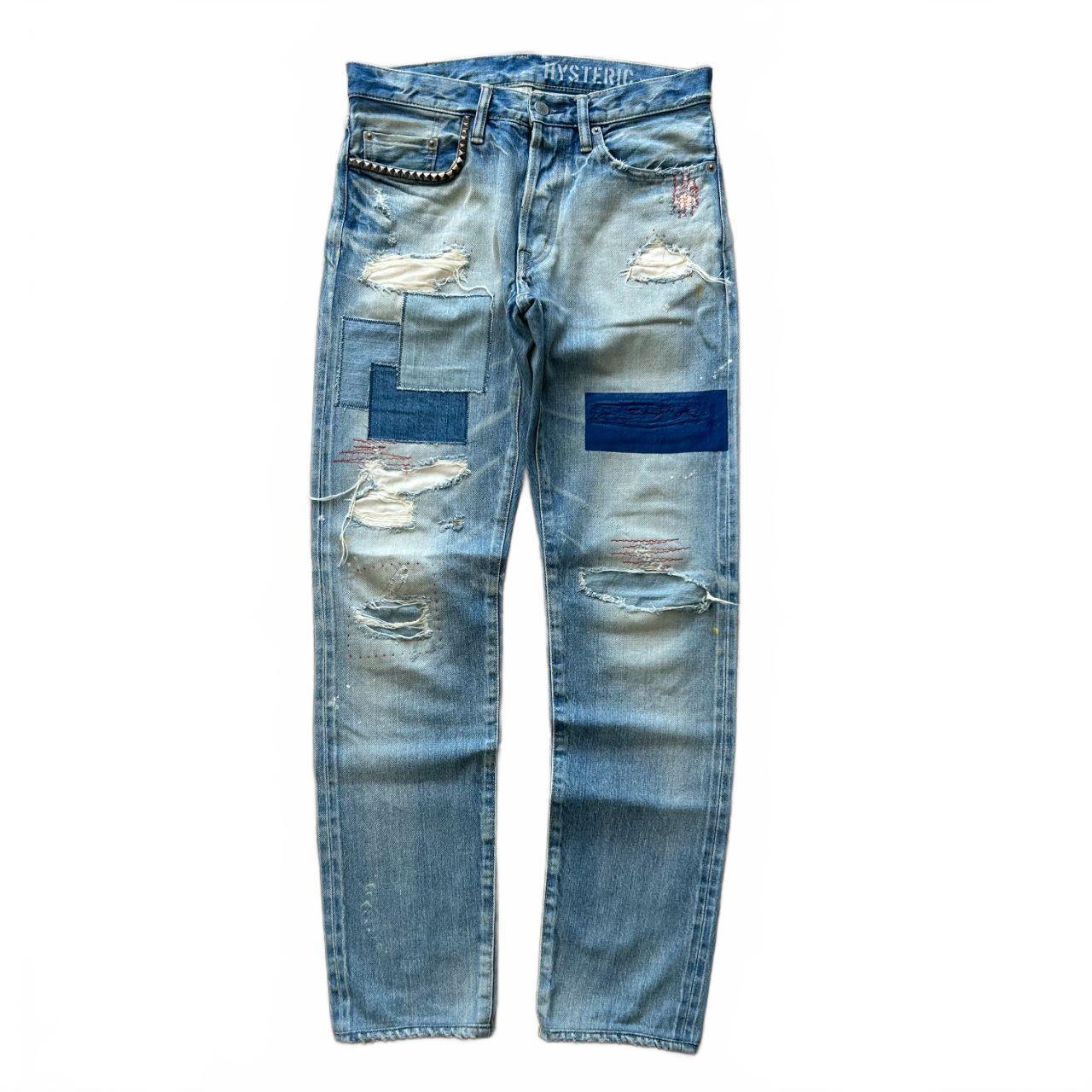 Hysteric Glamour Slim Fit Studded Distressed Denim Jeans W30 L31