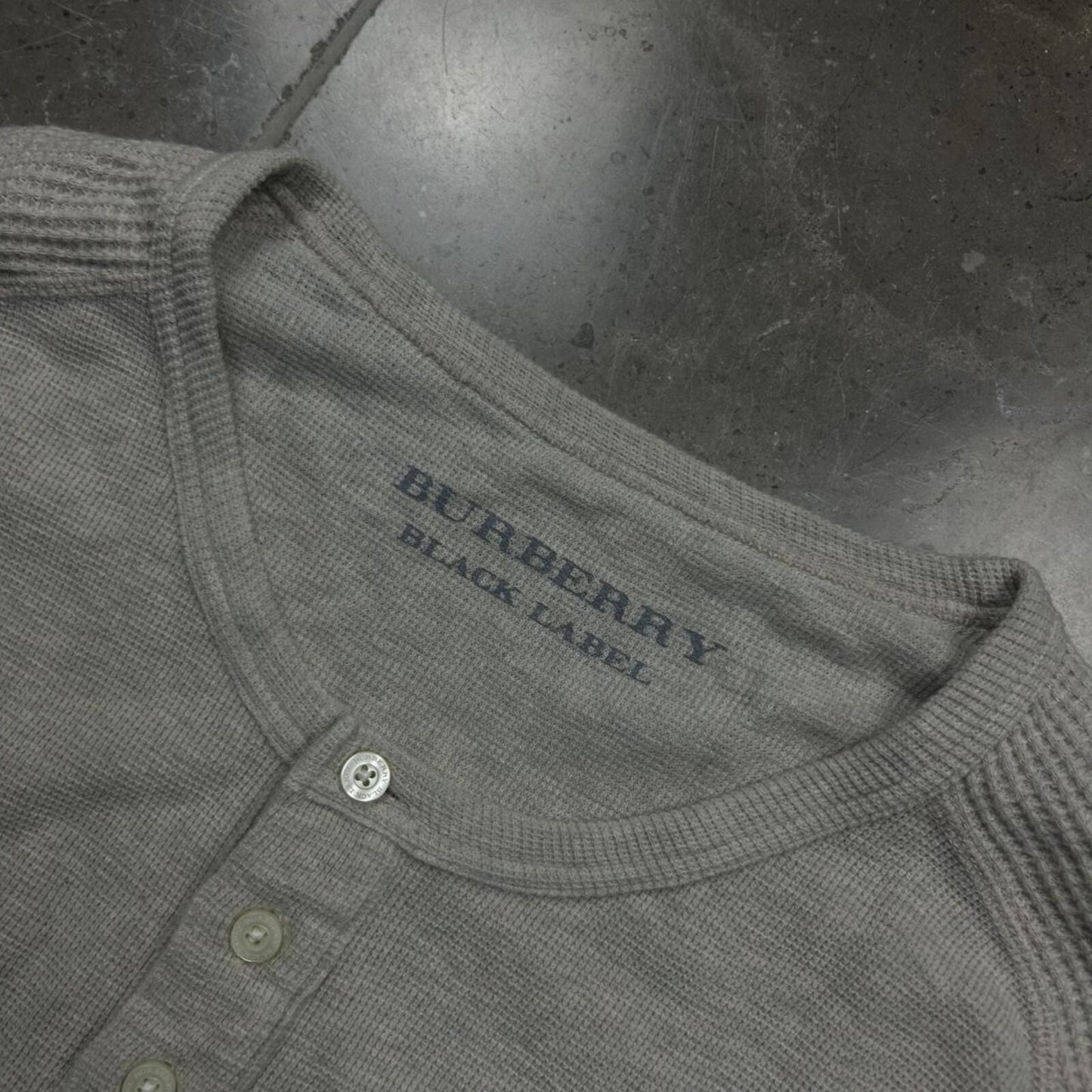 Burberry Black Label Nova Check Waffle Henley T Shirt S