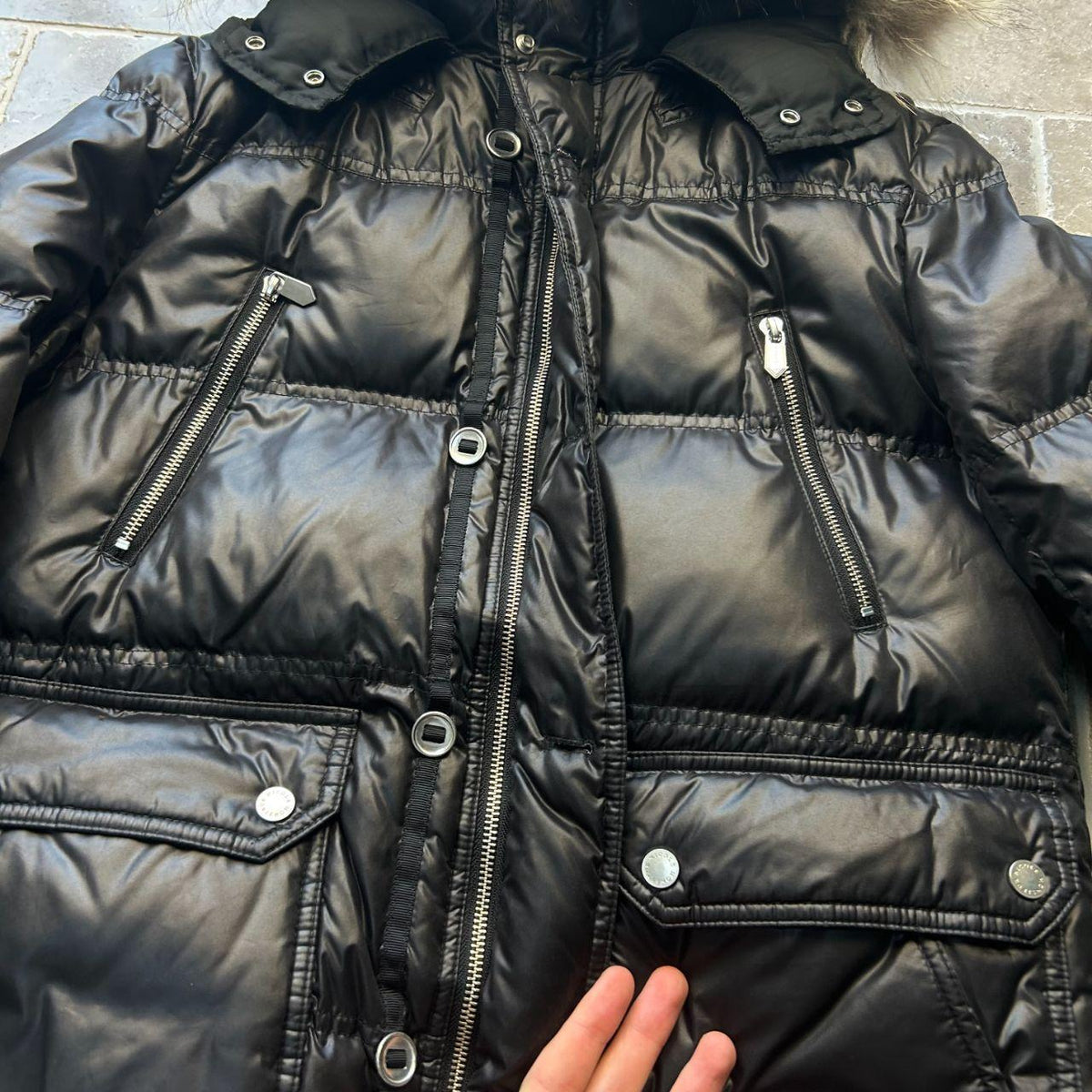 Vintage Japanese Fur Hood Puffer Jacket L