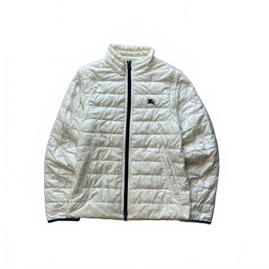 Vintage Burberry Black Label Puffer Jacket White S