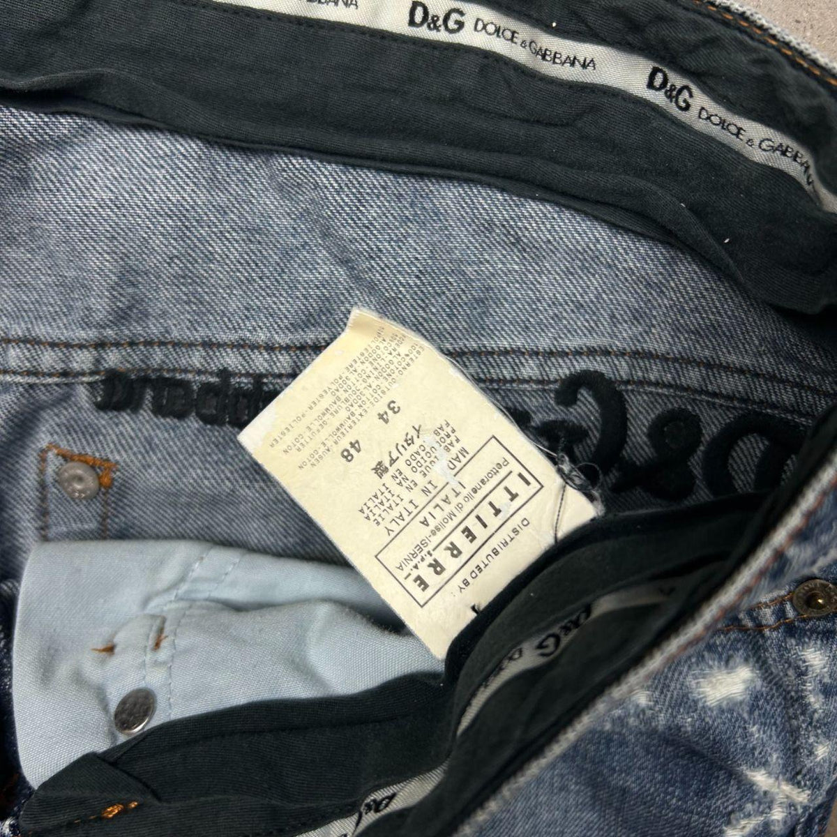 Dolce Gabbana Relaxed Straight Distressed Denim Jeans W34 L35