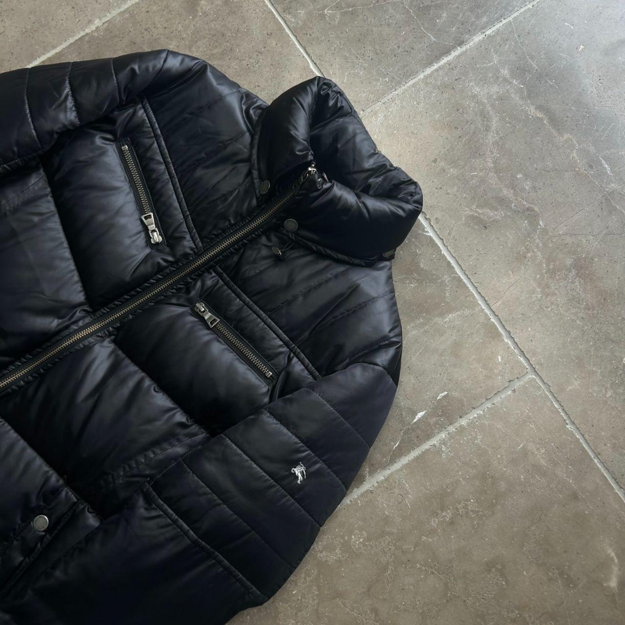Vintage Burberry Black Label Biker Puffer Jacket Black S