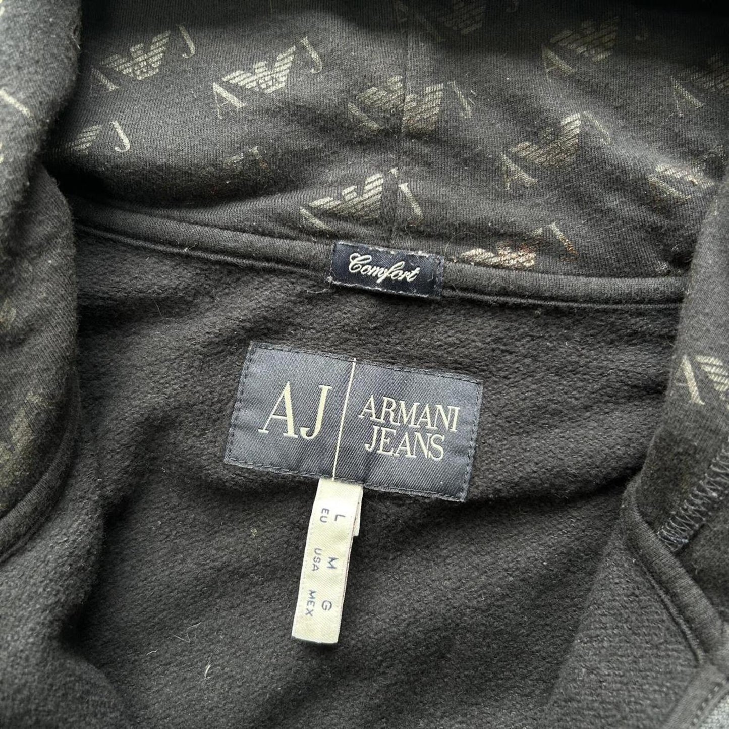 Vintage Armani Jeans Zip Up Hoodie Size L