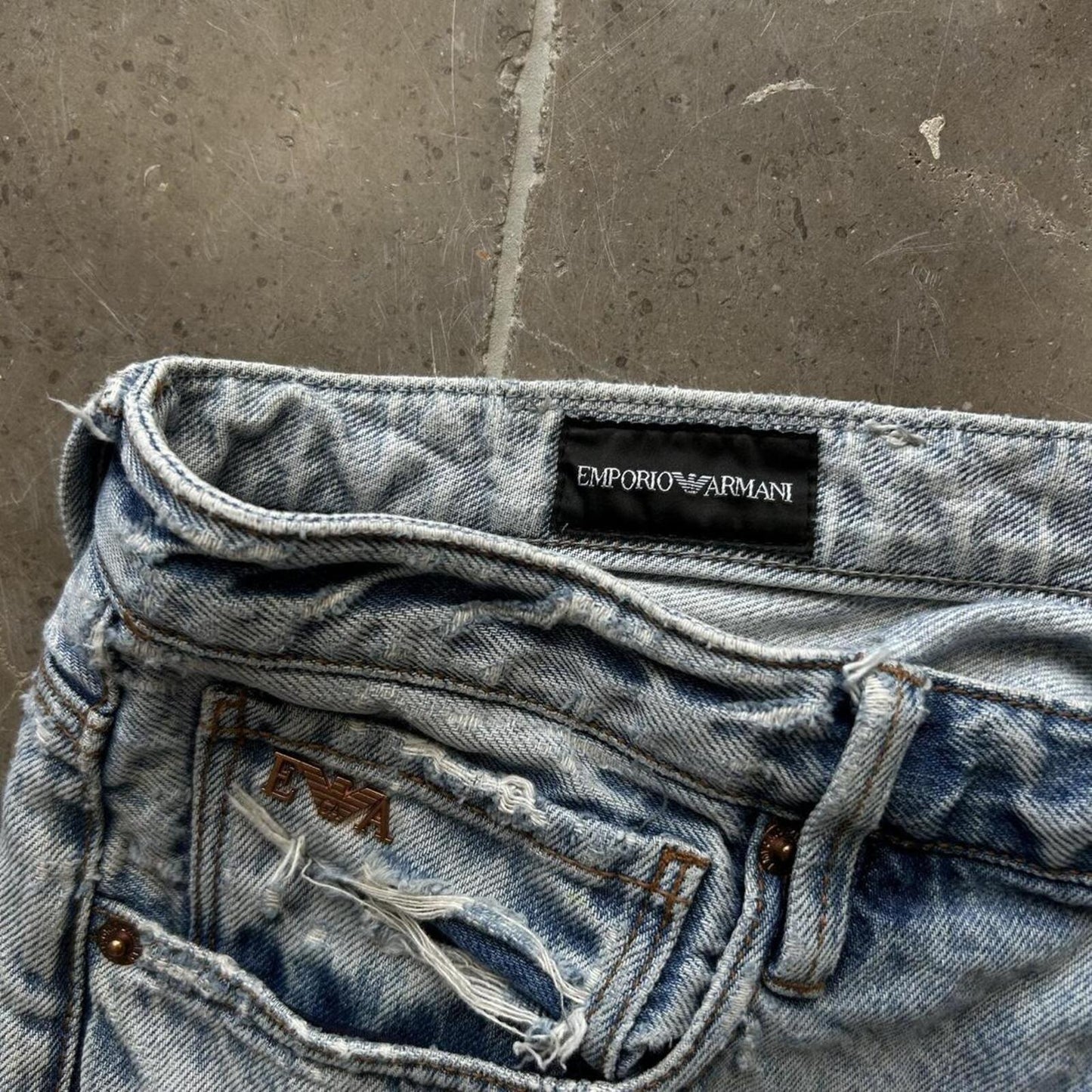 Emporio Armani Jeans Slim Straight Ripped Jeans W34 L32