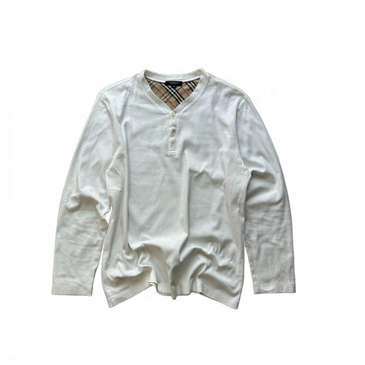 Burberry London Ribbed Henley T Shirt S
