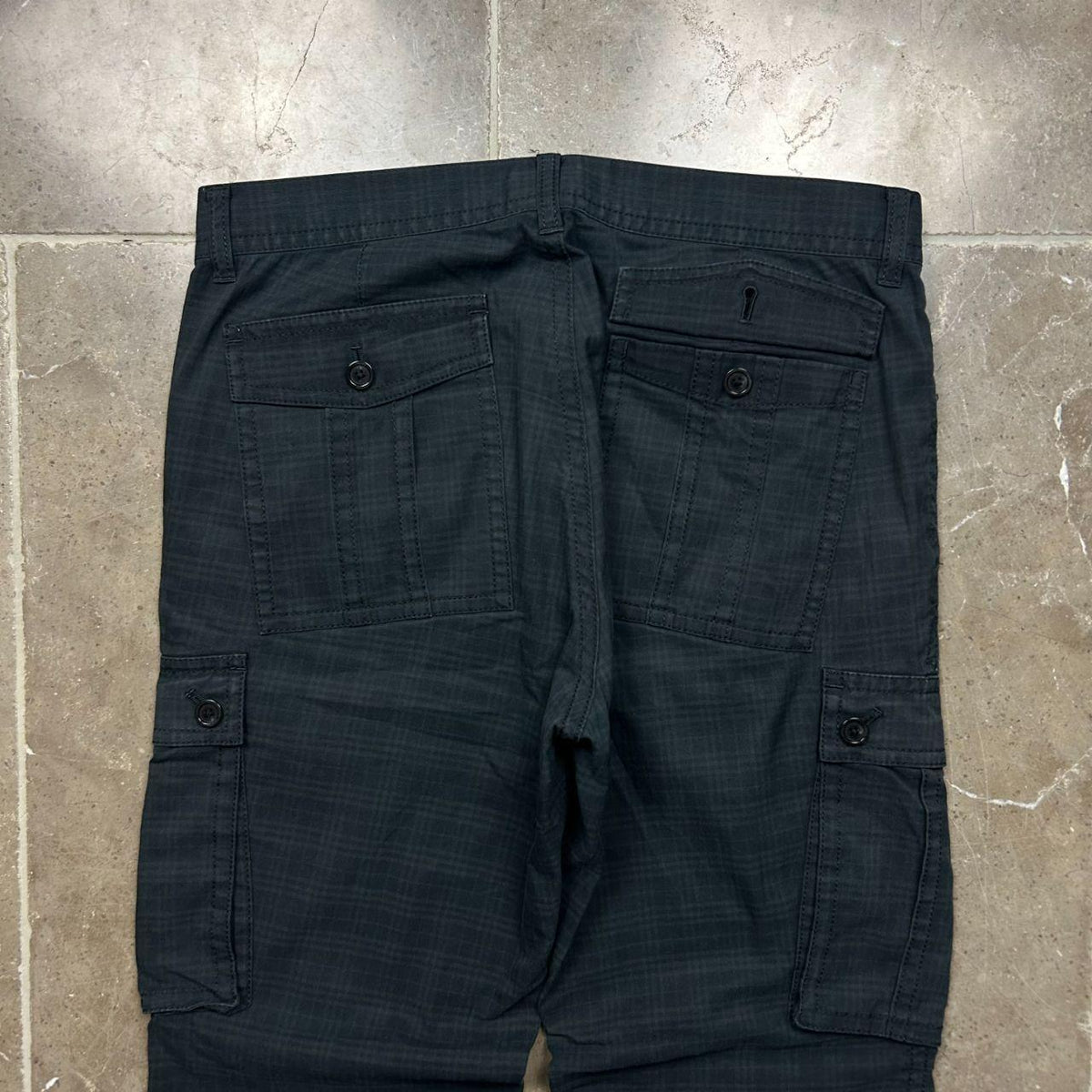 Vintage Burberry Black Label Shadow Utility Cargo Trousers W30 L28