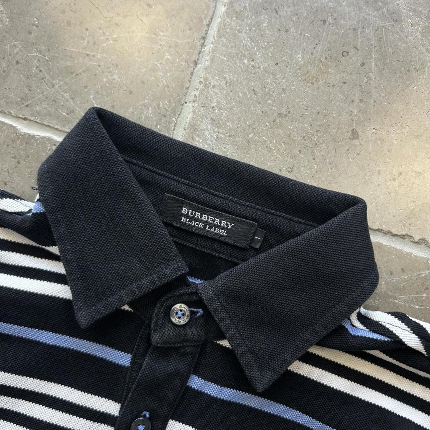 Burberry Black Label Striped Polo Shirt XS