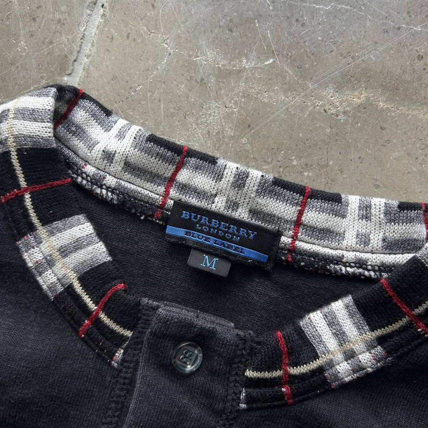 Burberry Blue Label Nova Check Cotton Henley T Shirt M