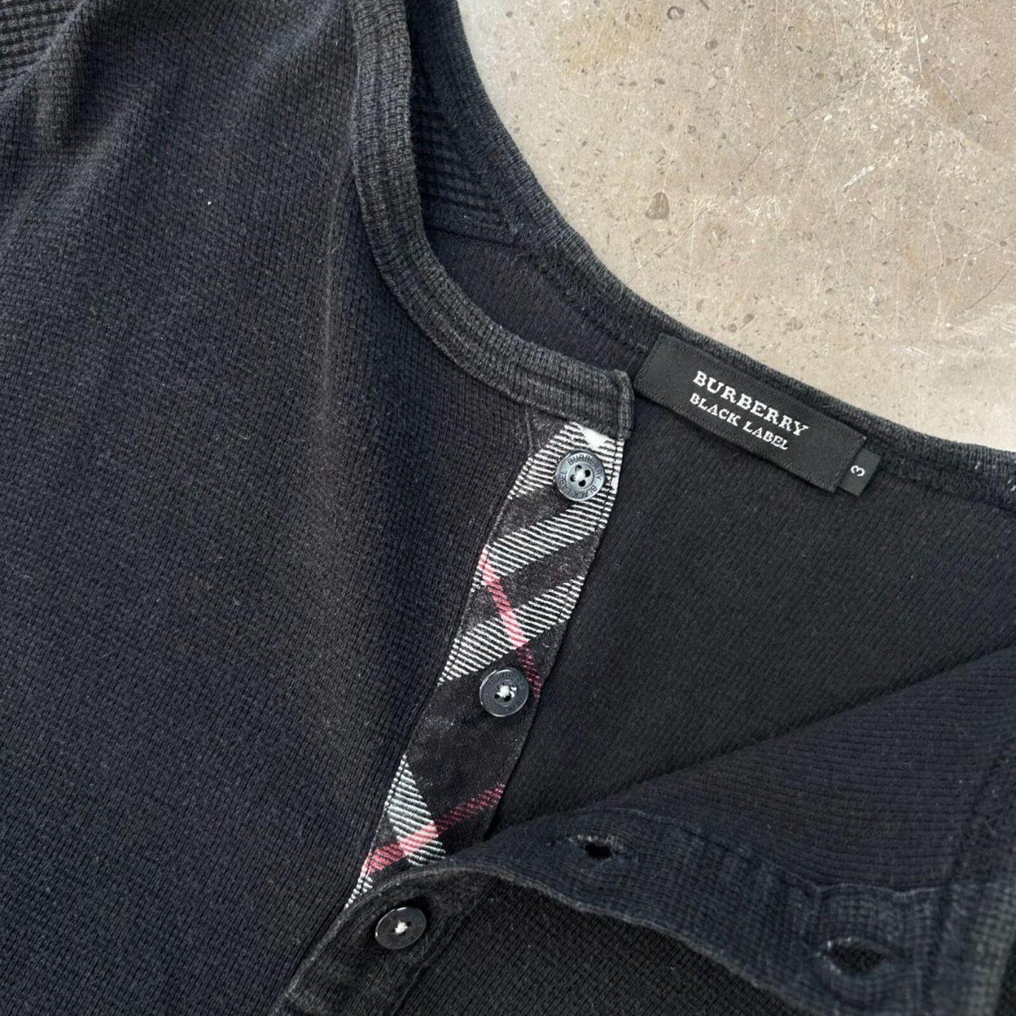 Burberry Black Label Nova Check Henley T Shirt S