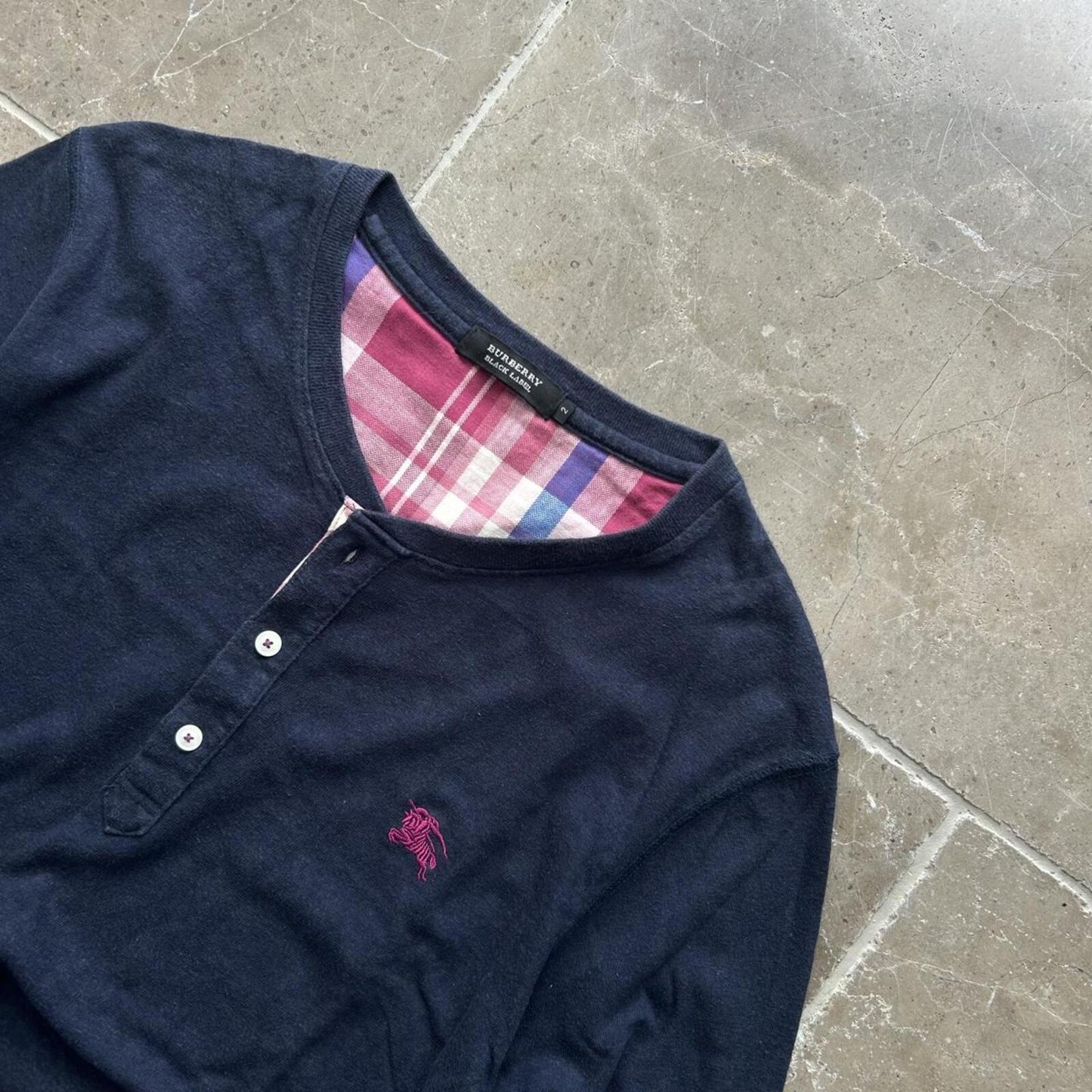 Burberry Black Label Cotton Henley T Shirt S
