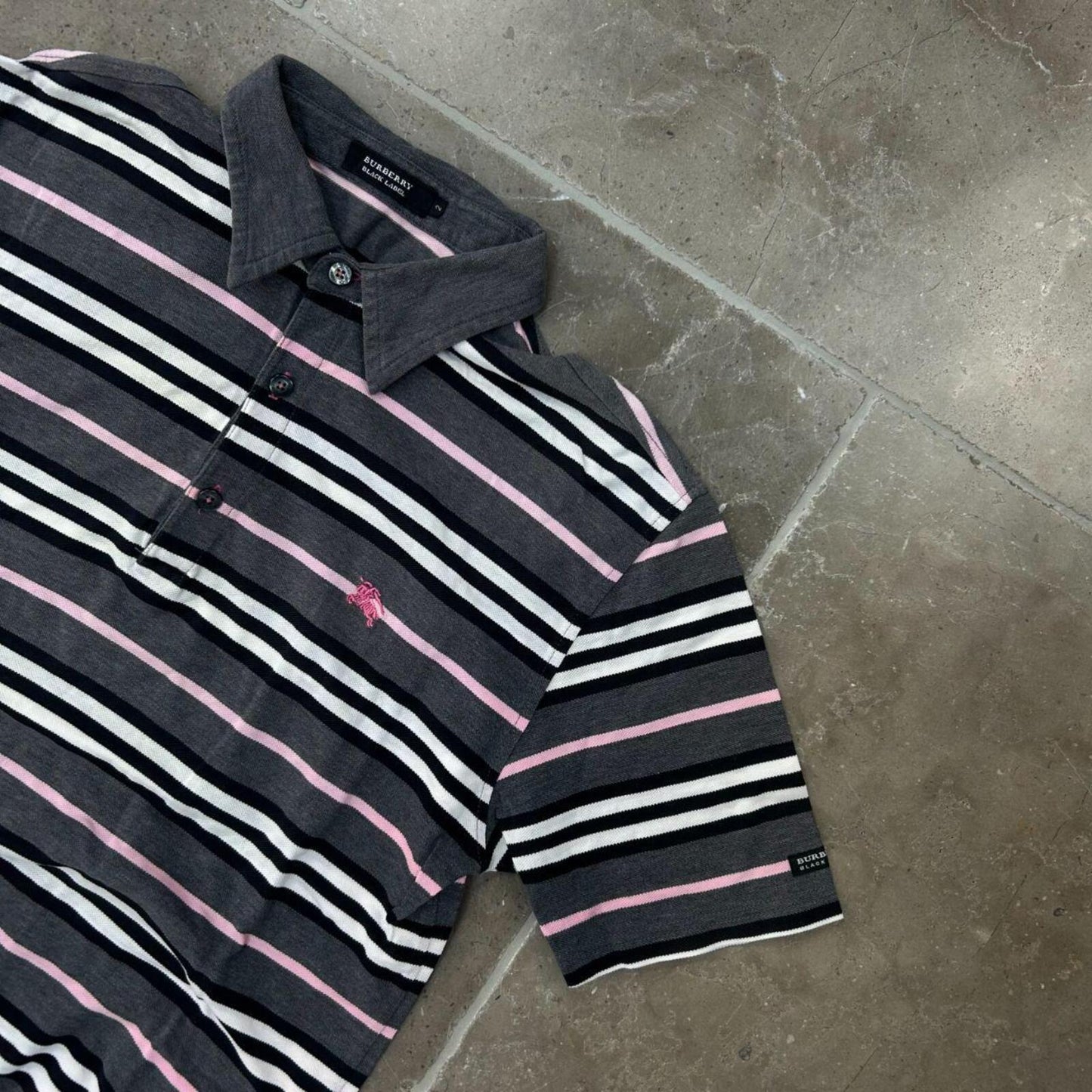 Burberry Black Label Striped Polo Shirt S