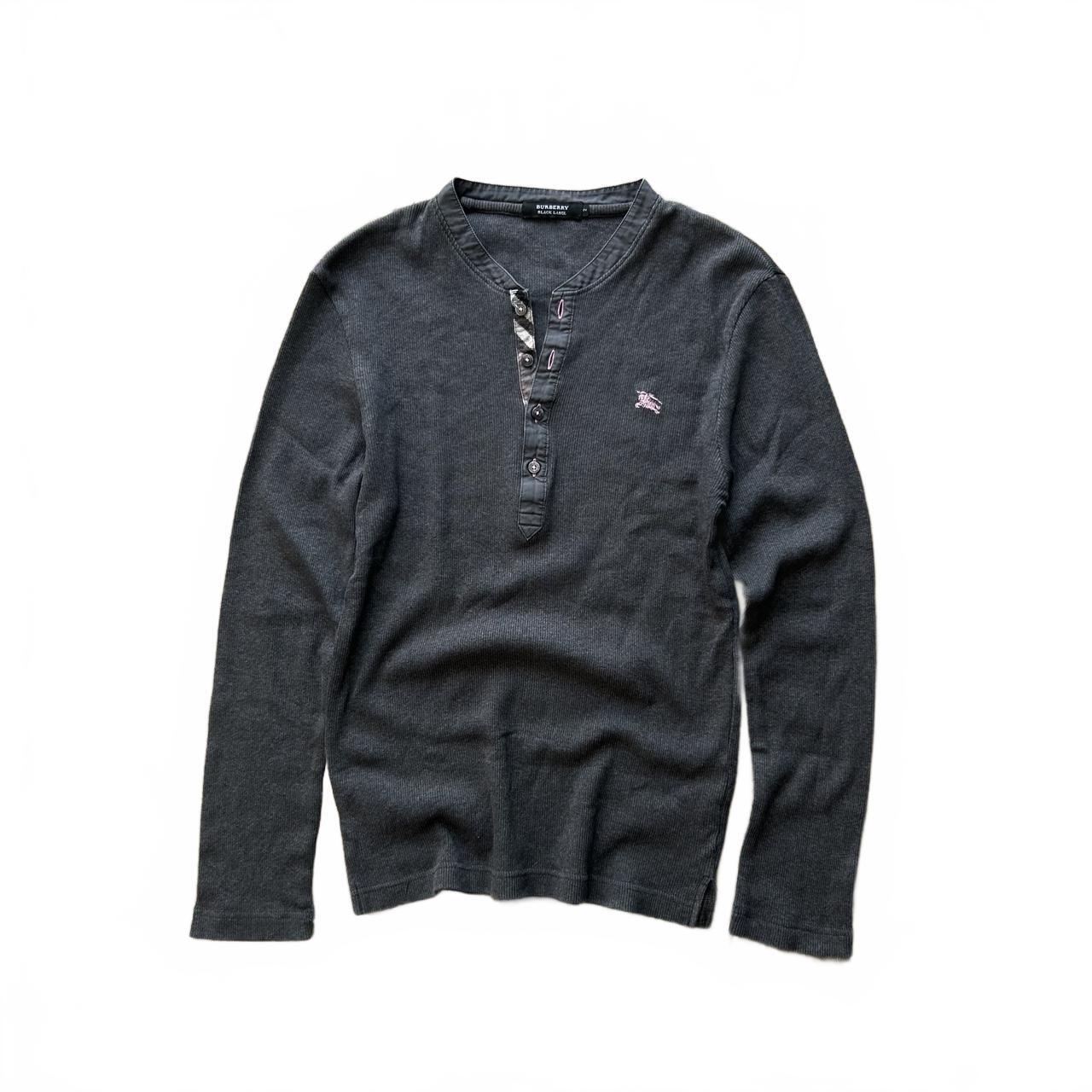 Burberry Black Label Nova Check Ribbed Henley T Shirt S