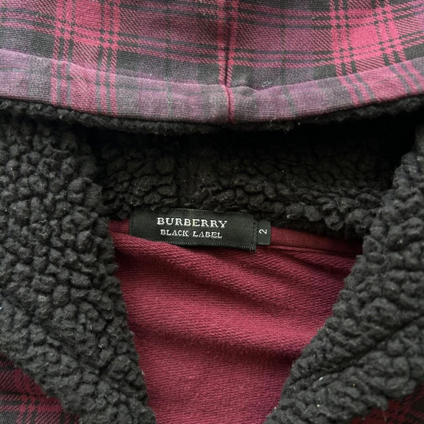 Burberry Black Label Plaid Tartan Zip Up Hoodie S
