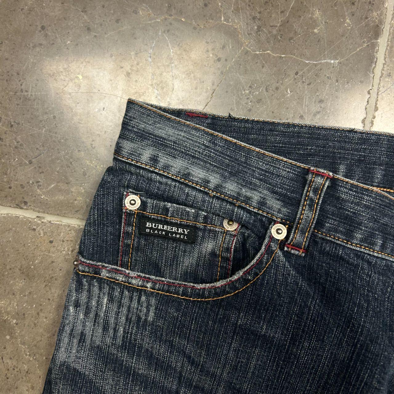 Vintage Burberry Black Label Relaxed Straight Ripped Jeans W32 L33