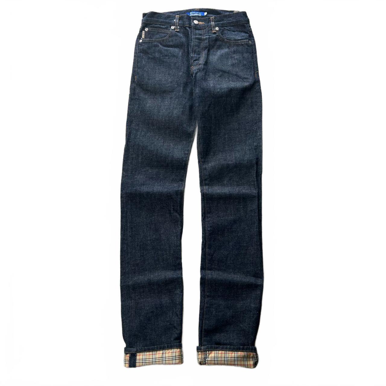 Vintage Burberry Blue Label Slim Straight Raw Denim Jeans W26 L35