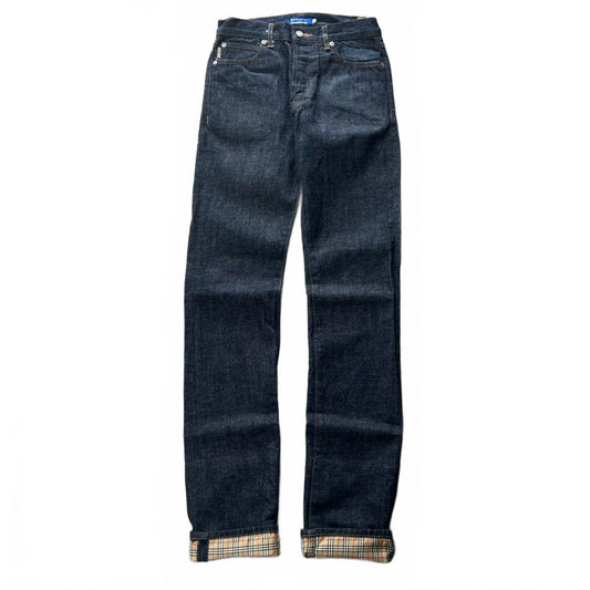 Vintage Burberry Blue Label Slim Straight Raw Denim Jeans W26 L35