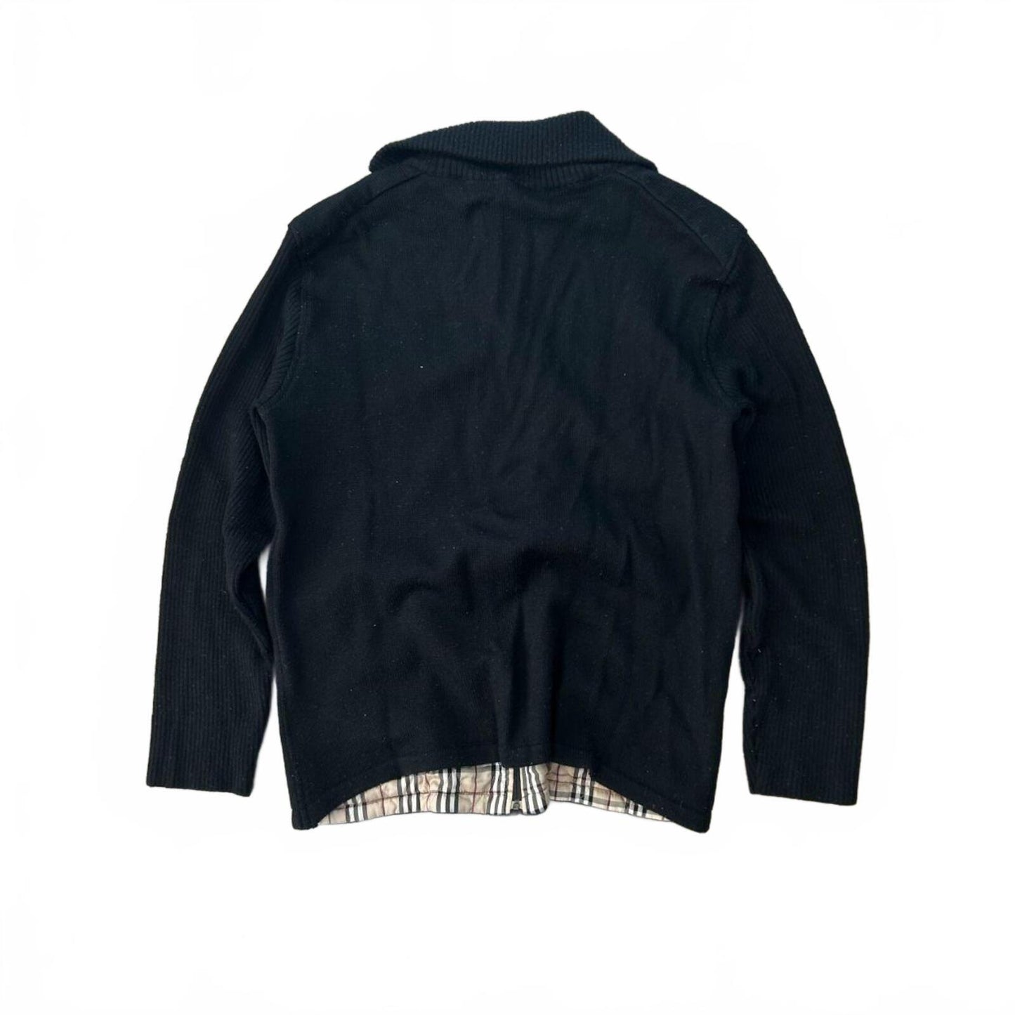 Burberry Black Label Nova Check Knit Zip Up Jumper M