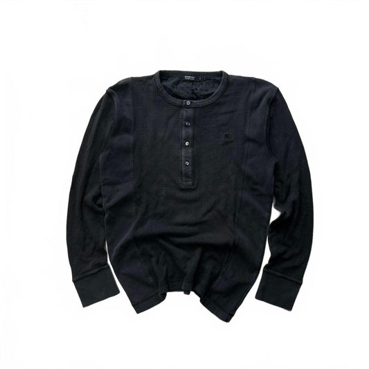 Burberry Black Label Nova Check Waffle Henley T Shirt S