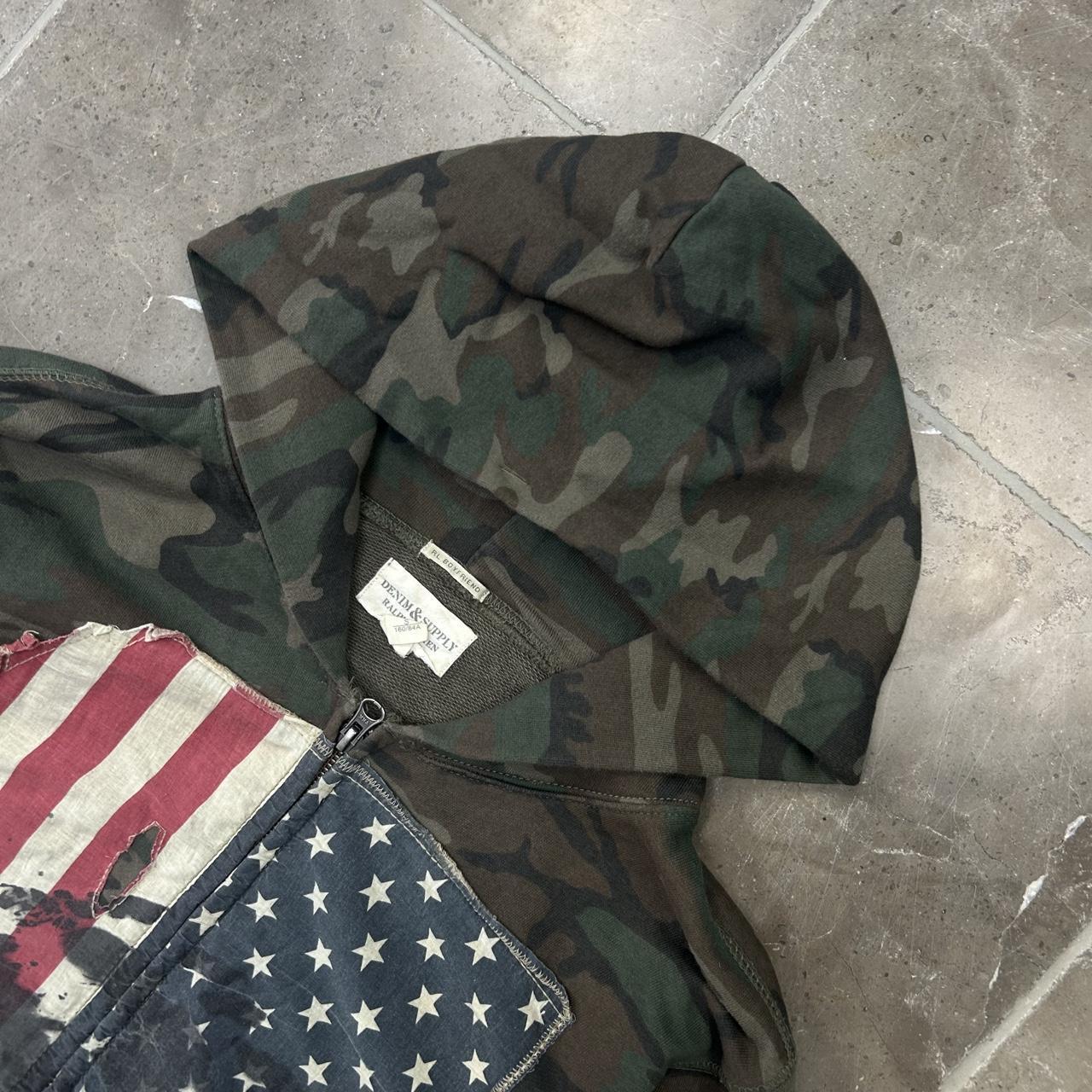 Ralph Lauren Denim and Supply USA Camo Zip Up Hoodie S