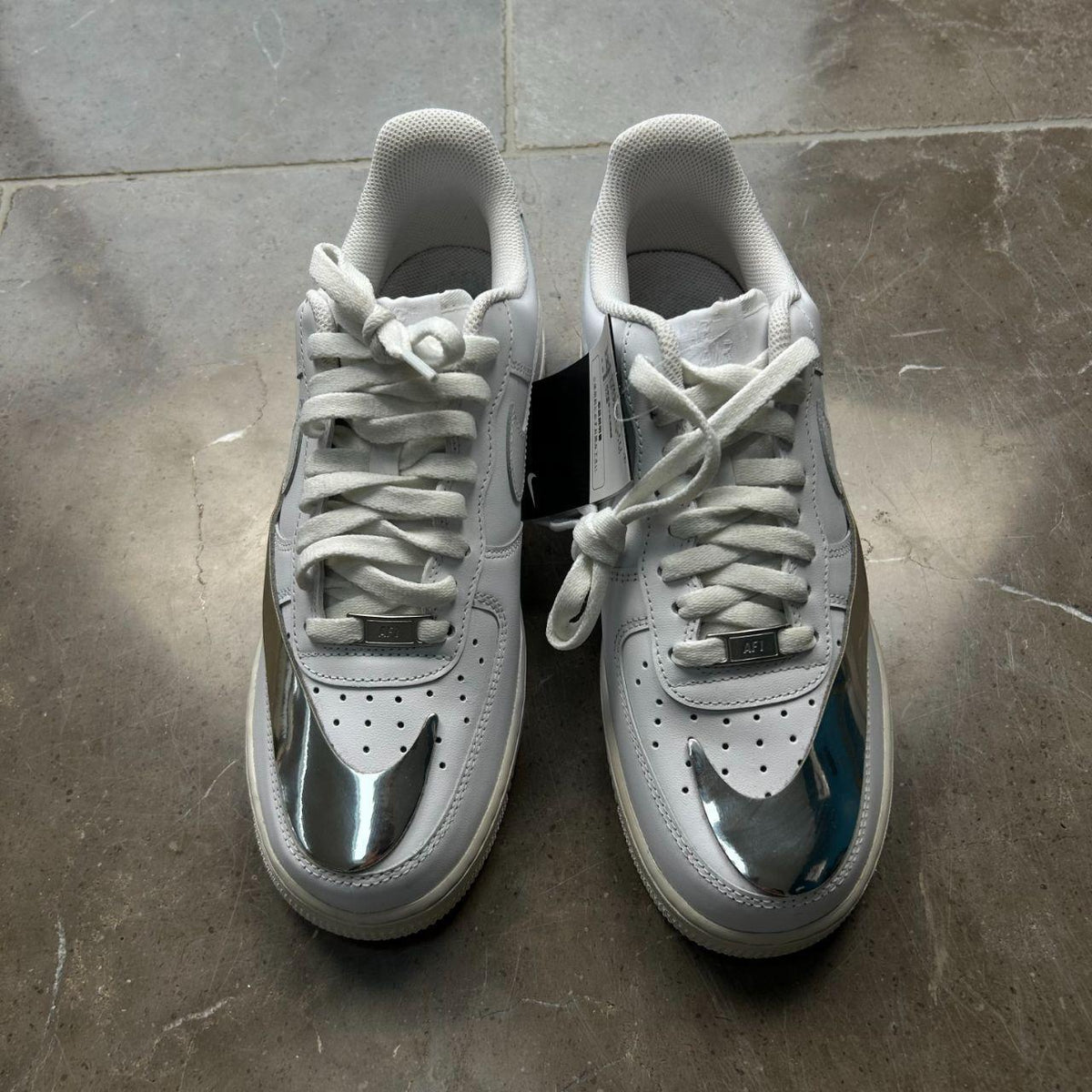 Nike Air Force 1 by Comme des Garcons DEUX "Metallic Silver" UK 8.5