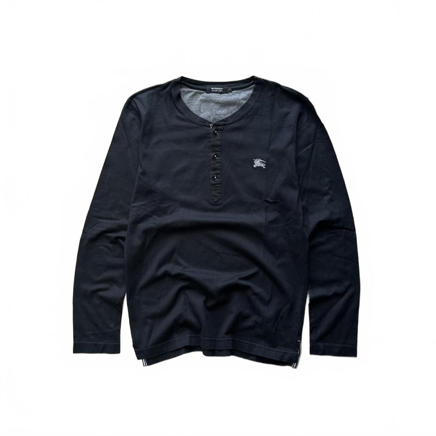 Burberry Black Label Nova Check Cotton Henley T Shirt S