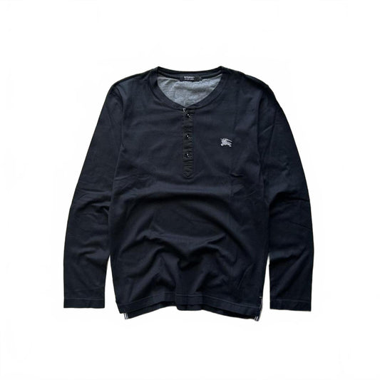 Burberry Black Label Nova Check Cotton Henley T Shirt S