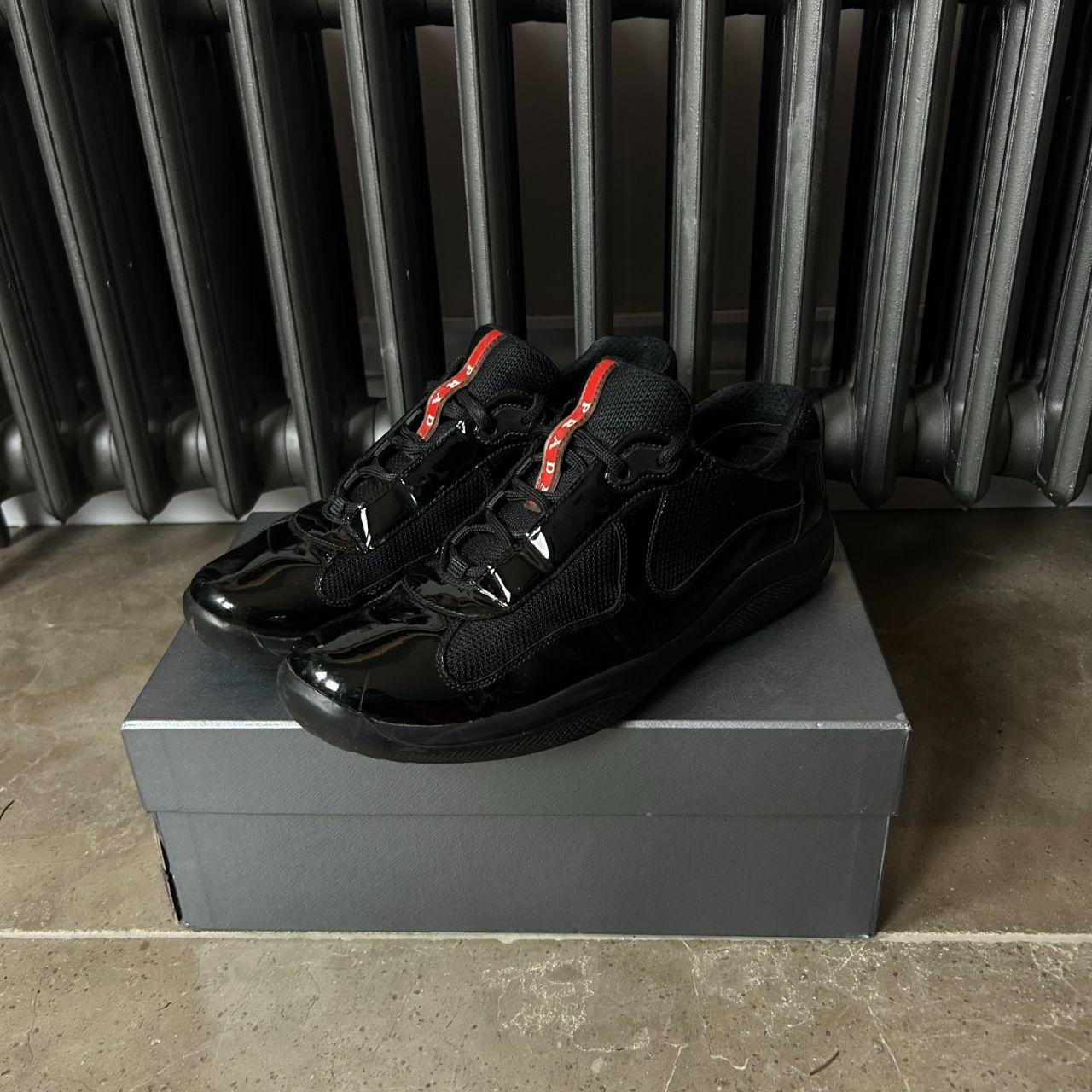 Mens Prada Sport America Cup Shiny Low Trainer Uk 9