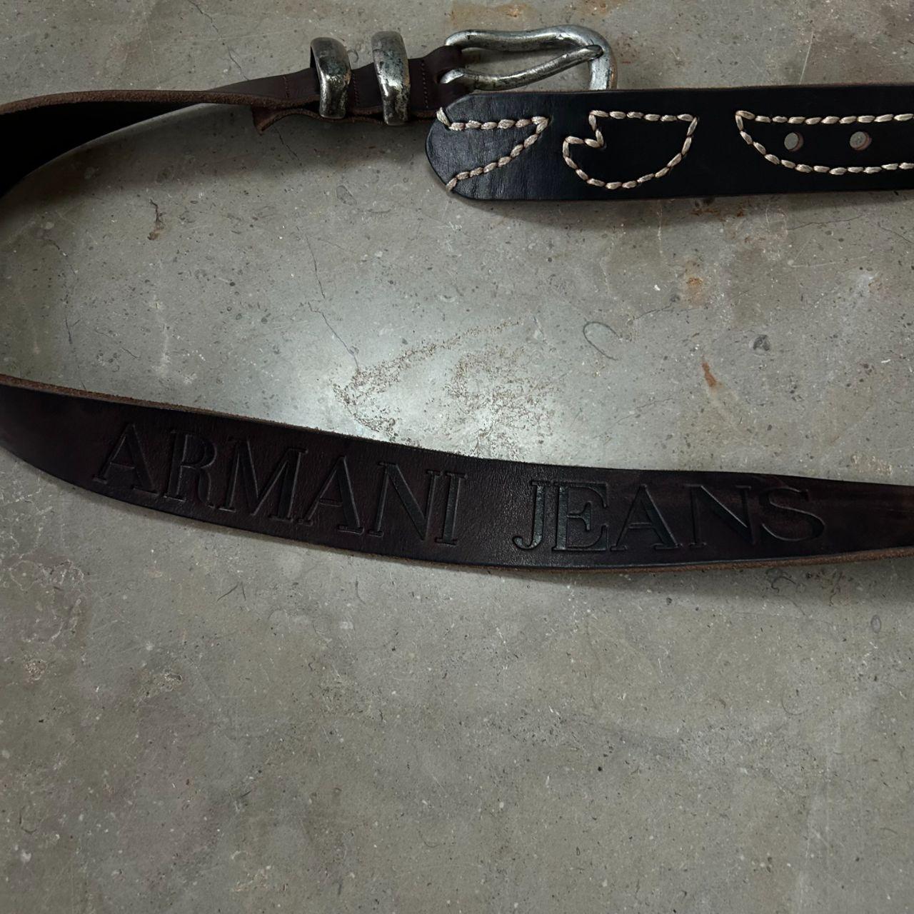 Vintage Armani Jeans Belt Brown W34-38