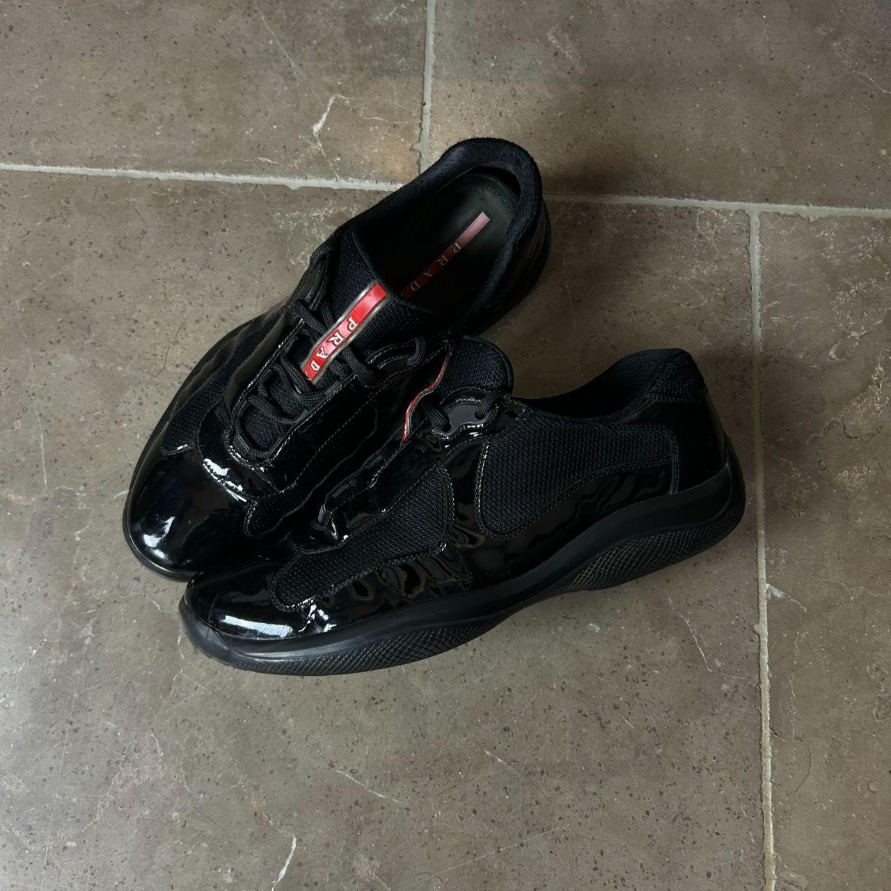 Mens Prada Sport America Cup Shiny Low Trainer Uk 9