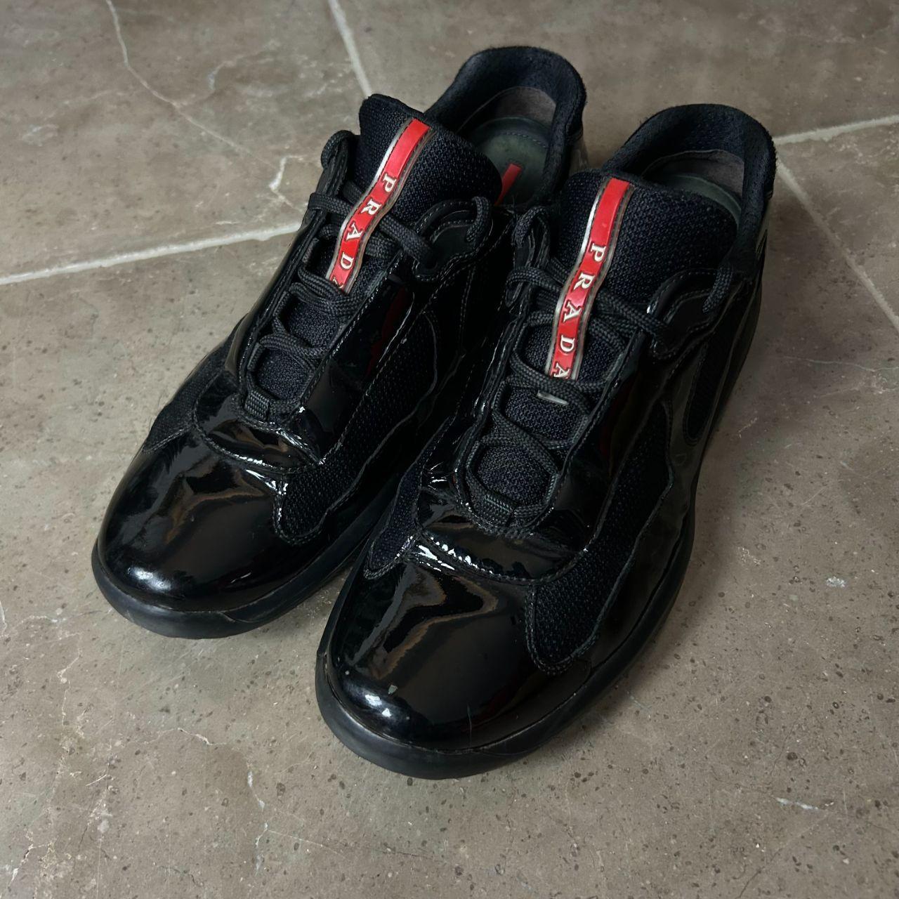 Mens Prada Sport America Cup Shiny Low Trainer Uk 9