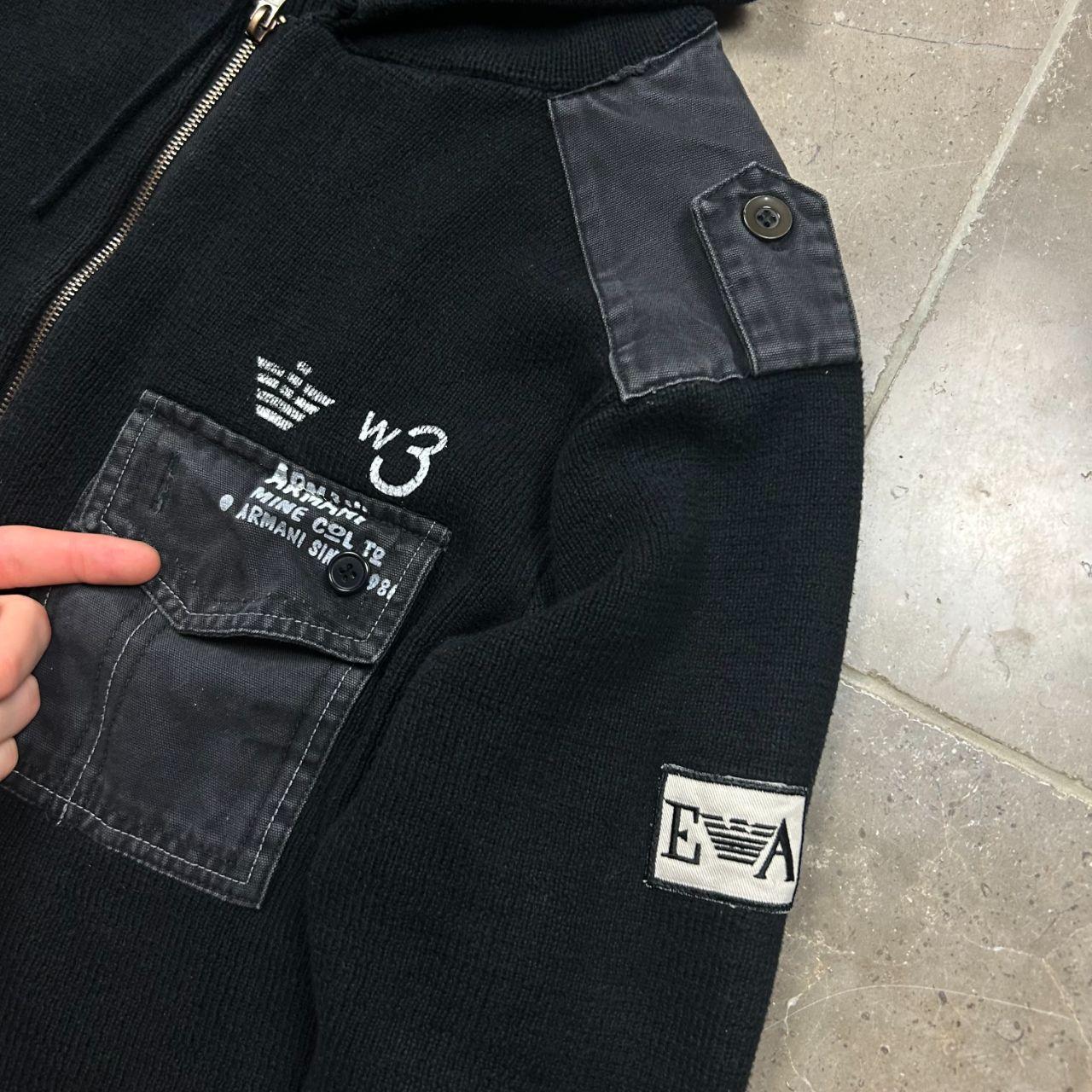 Emporio Armani Zip Up Waffle Knit Jumper M