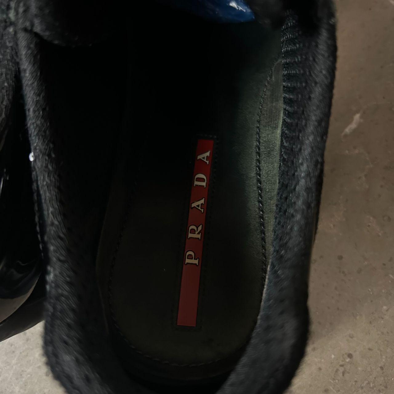 Mens Prada Sport America Cup Shiny Low Trainer Uk 9