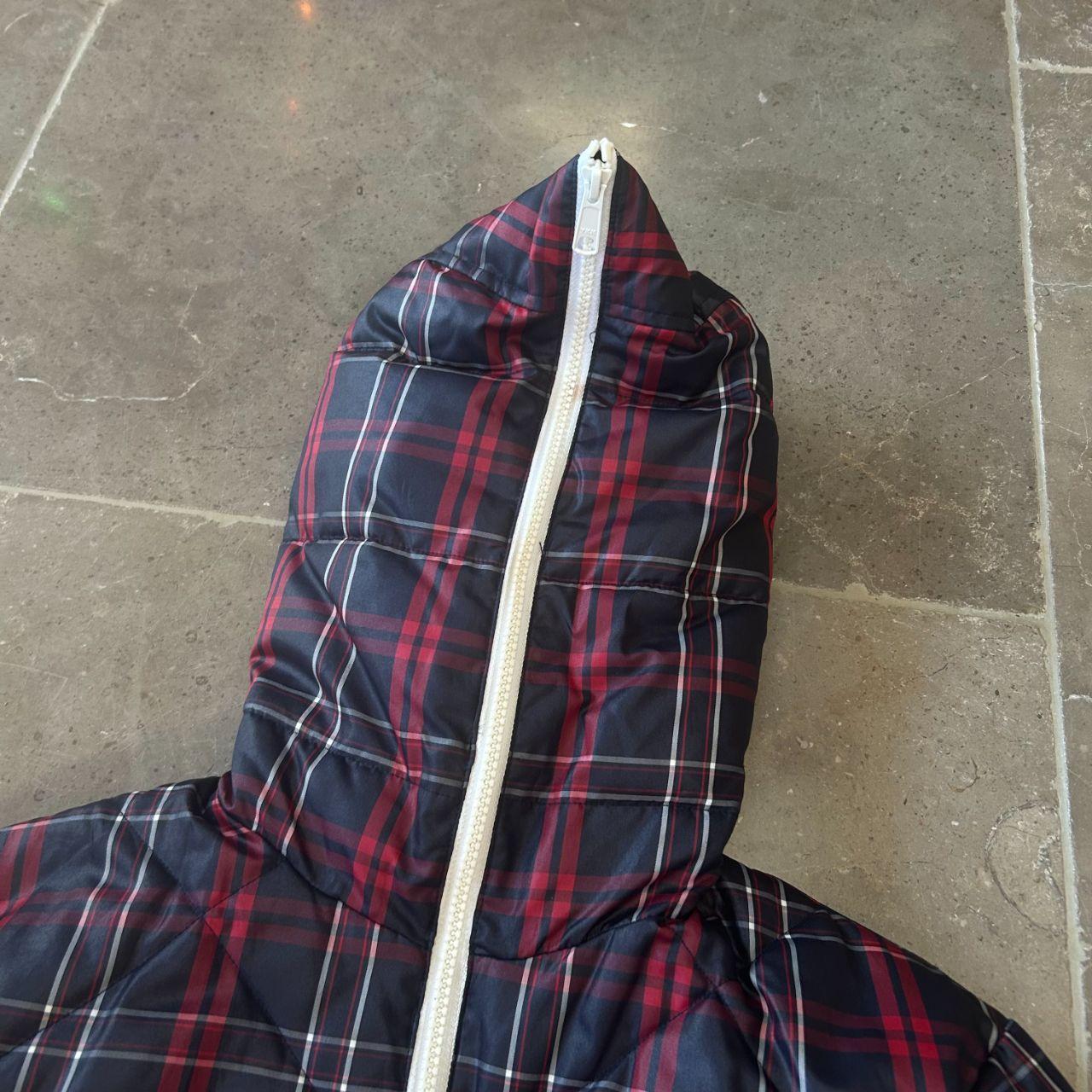 Vintage Takeo Kikuchi TK Diamond Stitch Plaid Puffer Zip Hood Jacket S