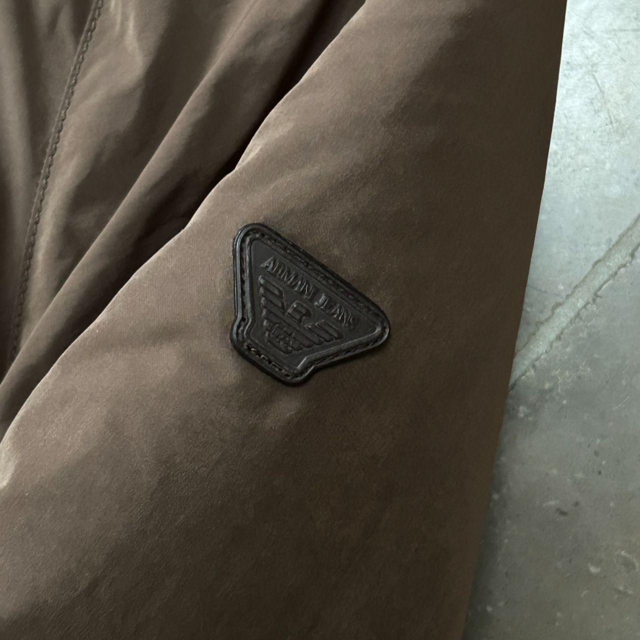 Armani Jeans Puffer Bomber Jacket Brown S